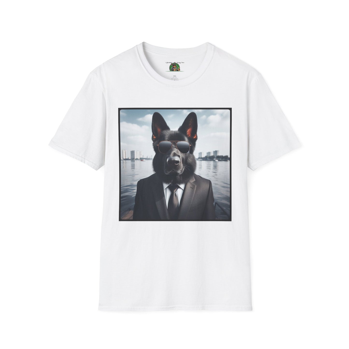 German Shepherd Agent Dog Single Image of Dog Unisex Softstyle T-Shirt T-Shirt Printify S White