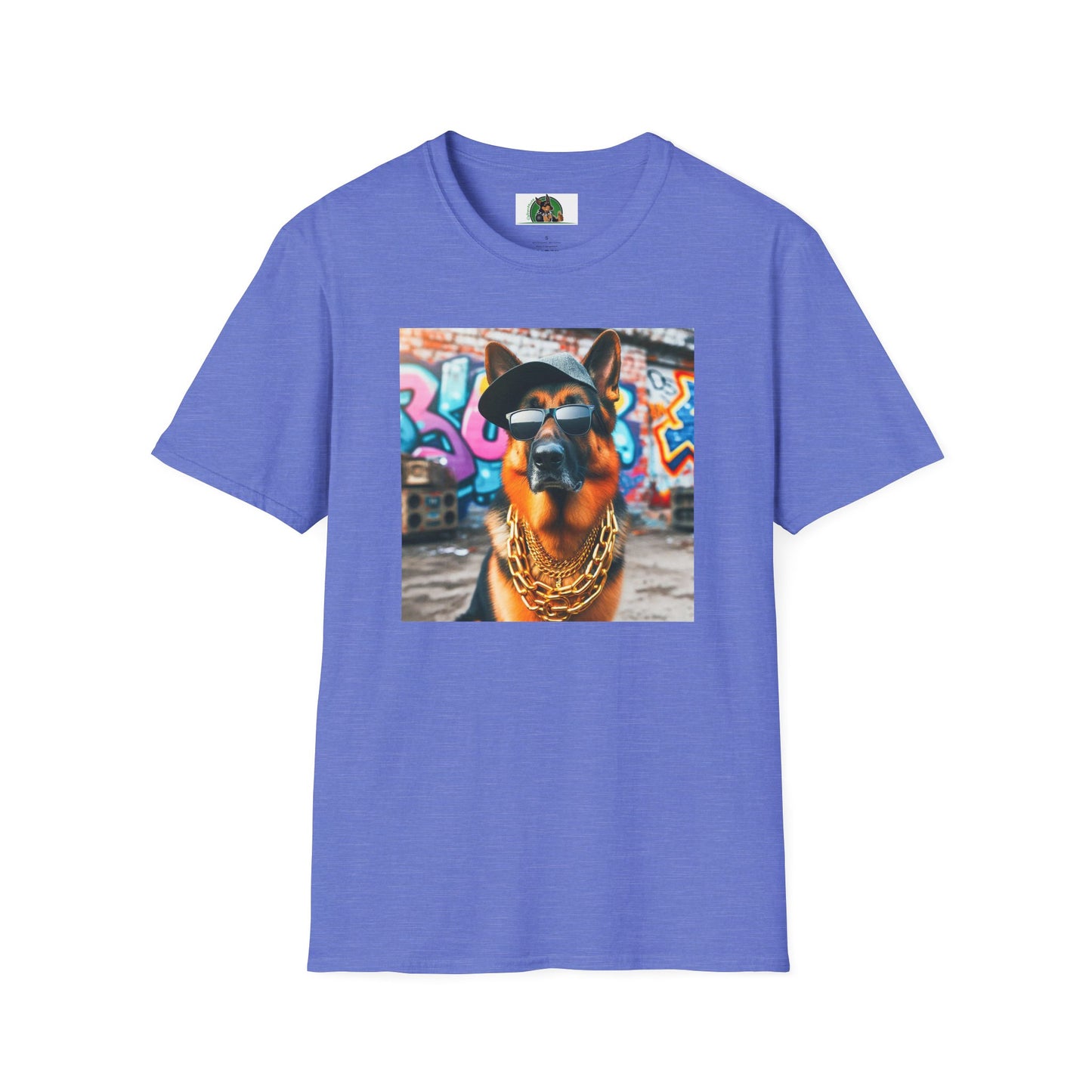 German Shepherd gangster shirt T-Shirt Printify Heather Royal S