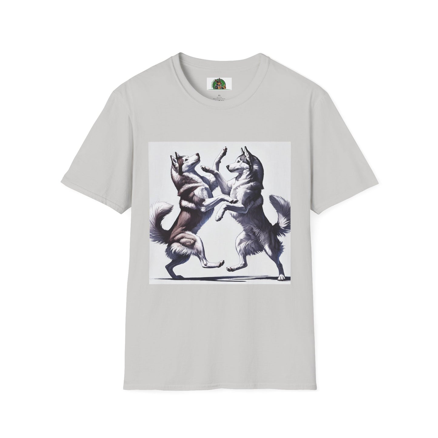 Dancing Huskies T-Shirt T-Shirt Printify S Ice Grey