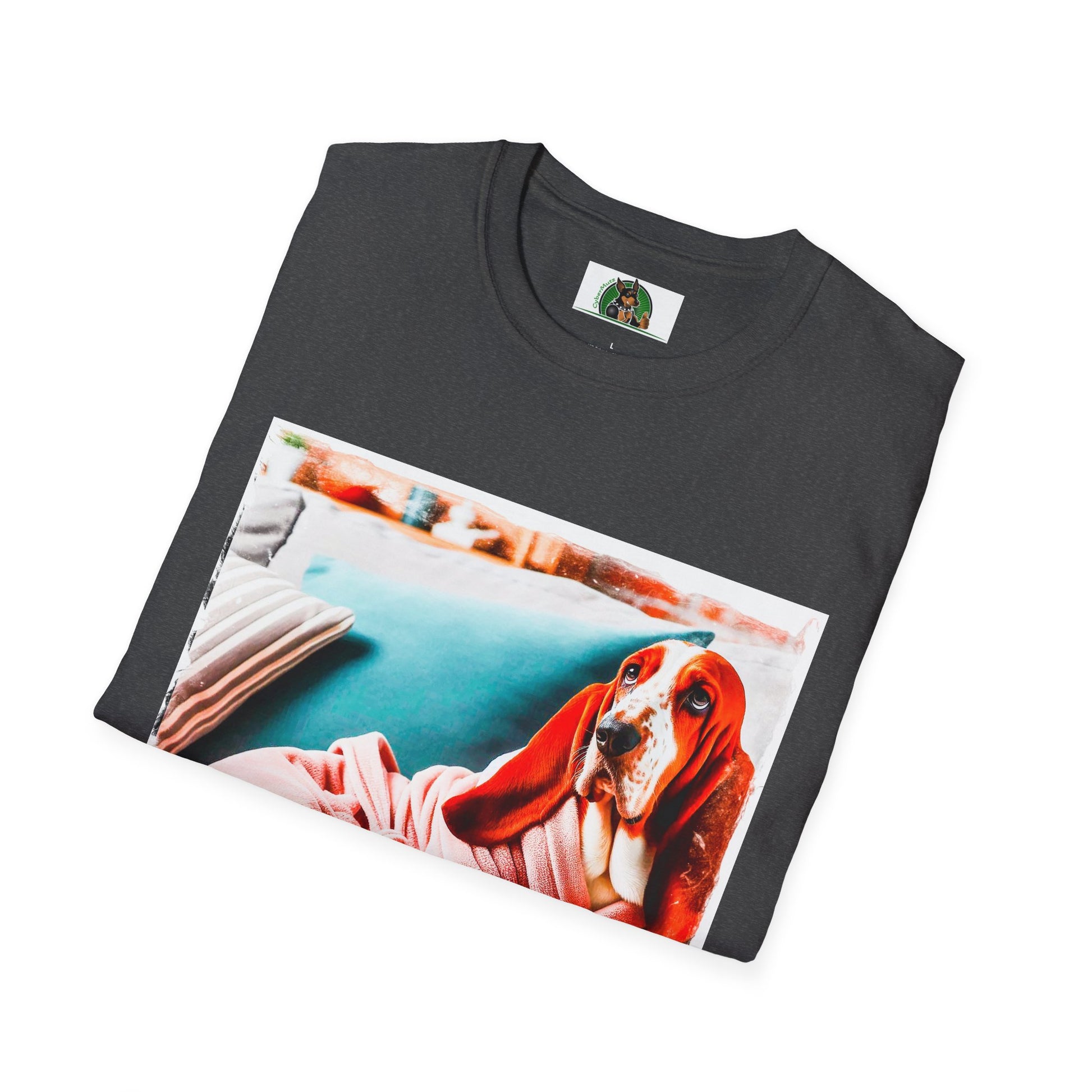 Basset Hound In Bath Robe Pic T-Shirt Printify