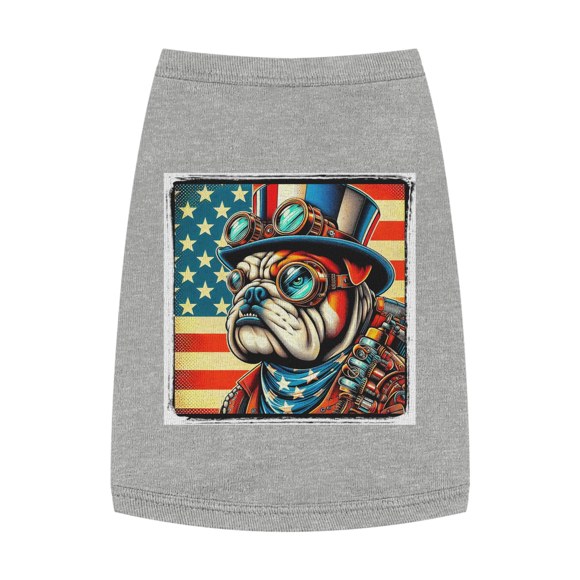 Pet Tank Top Bulldog American steampunk Pets Printify M Heather