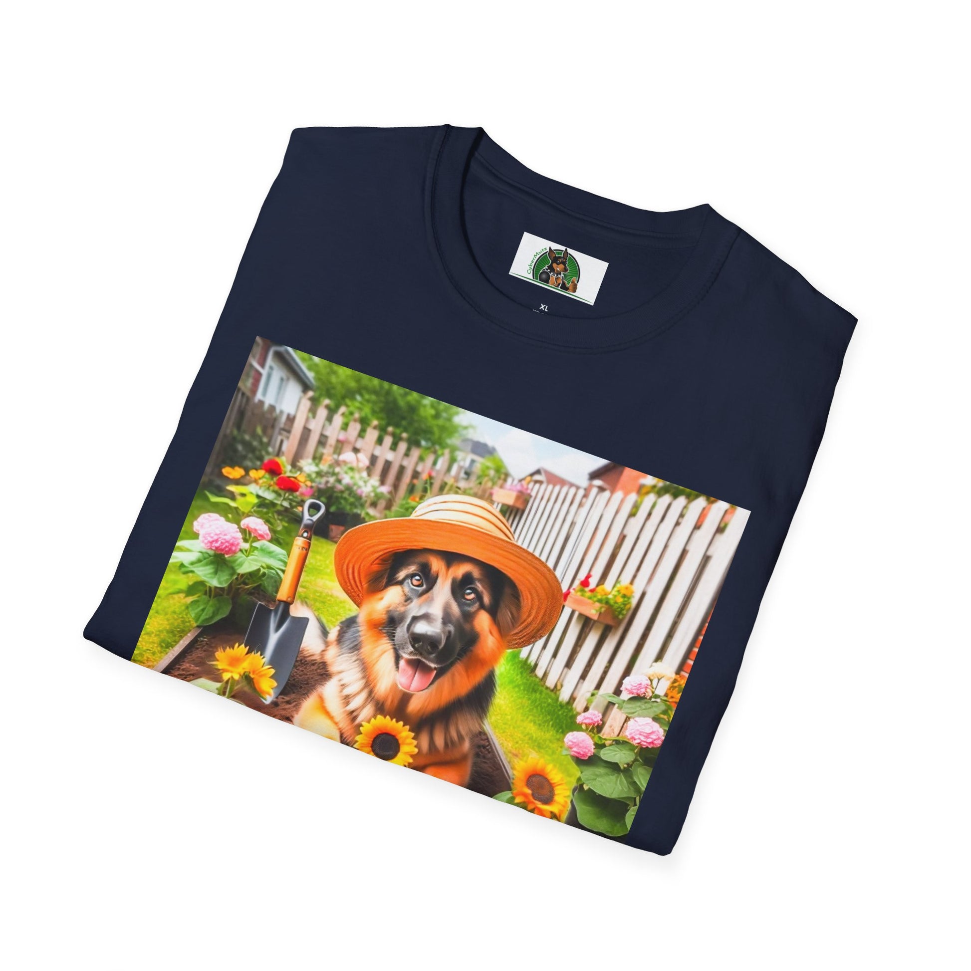 German Shepherd gardening shirt T-Shirt Printify