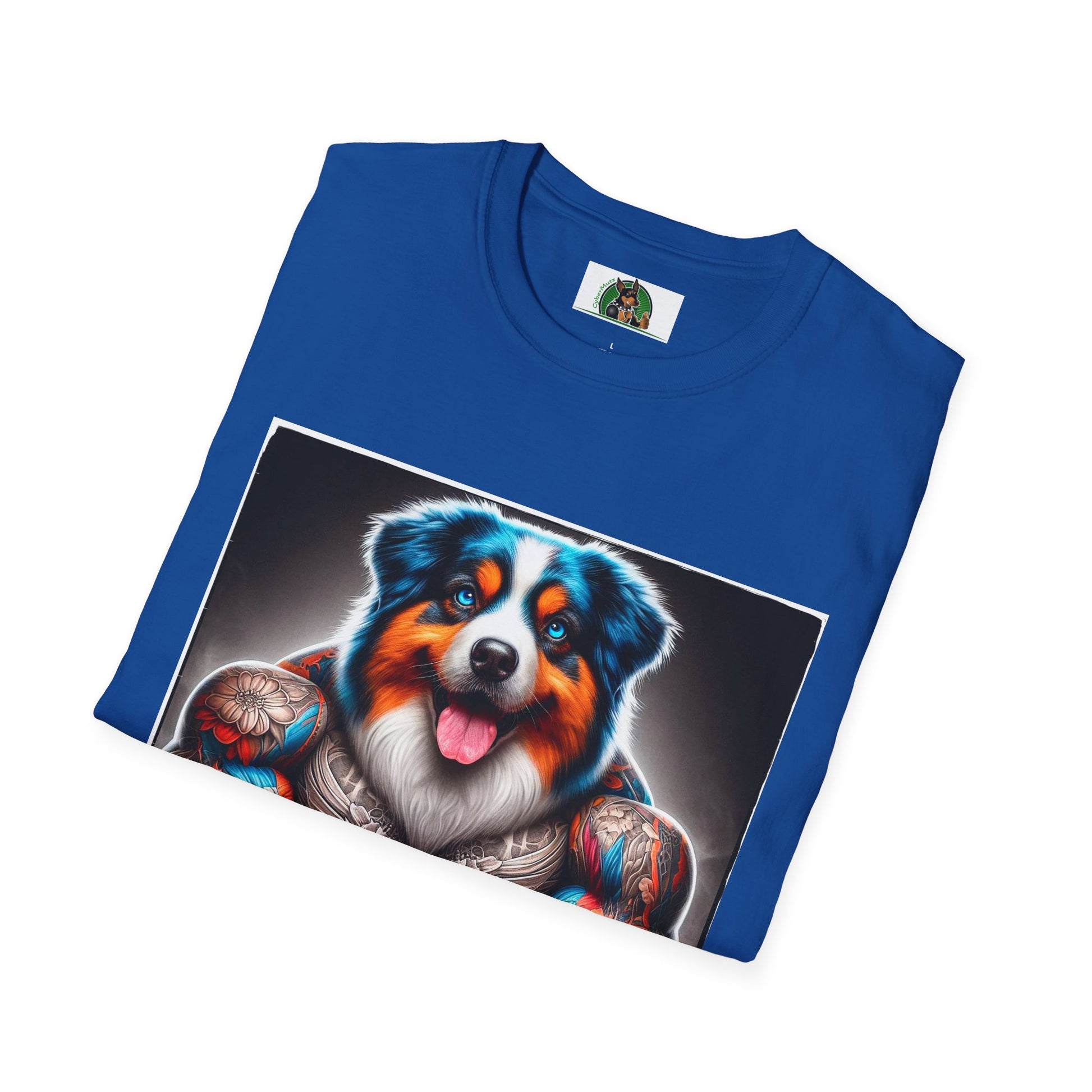 Australian Shepherd Bright Tattoo Buff Dog T-Shirt Printify