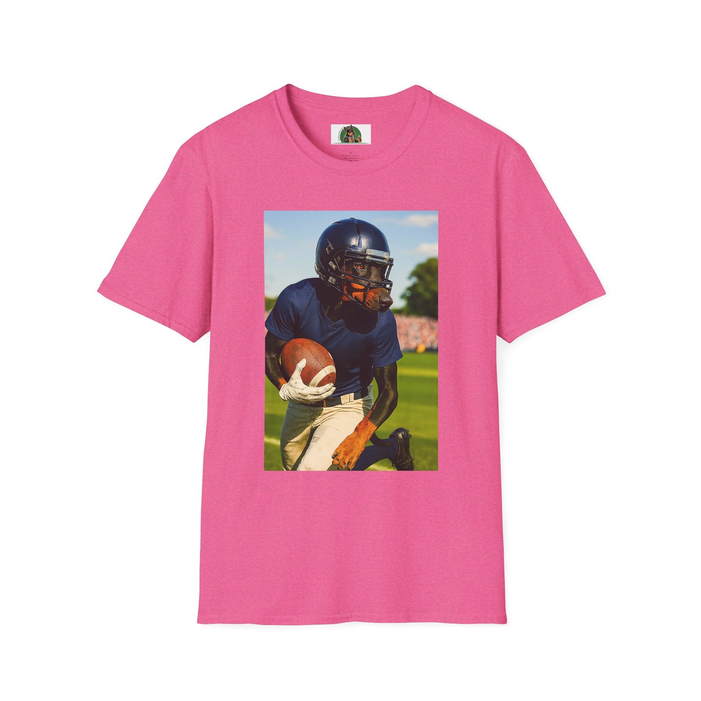 Football Doberman Sports T-Shirt T-Shirt Printify Heather Heliconia S