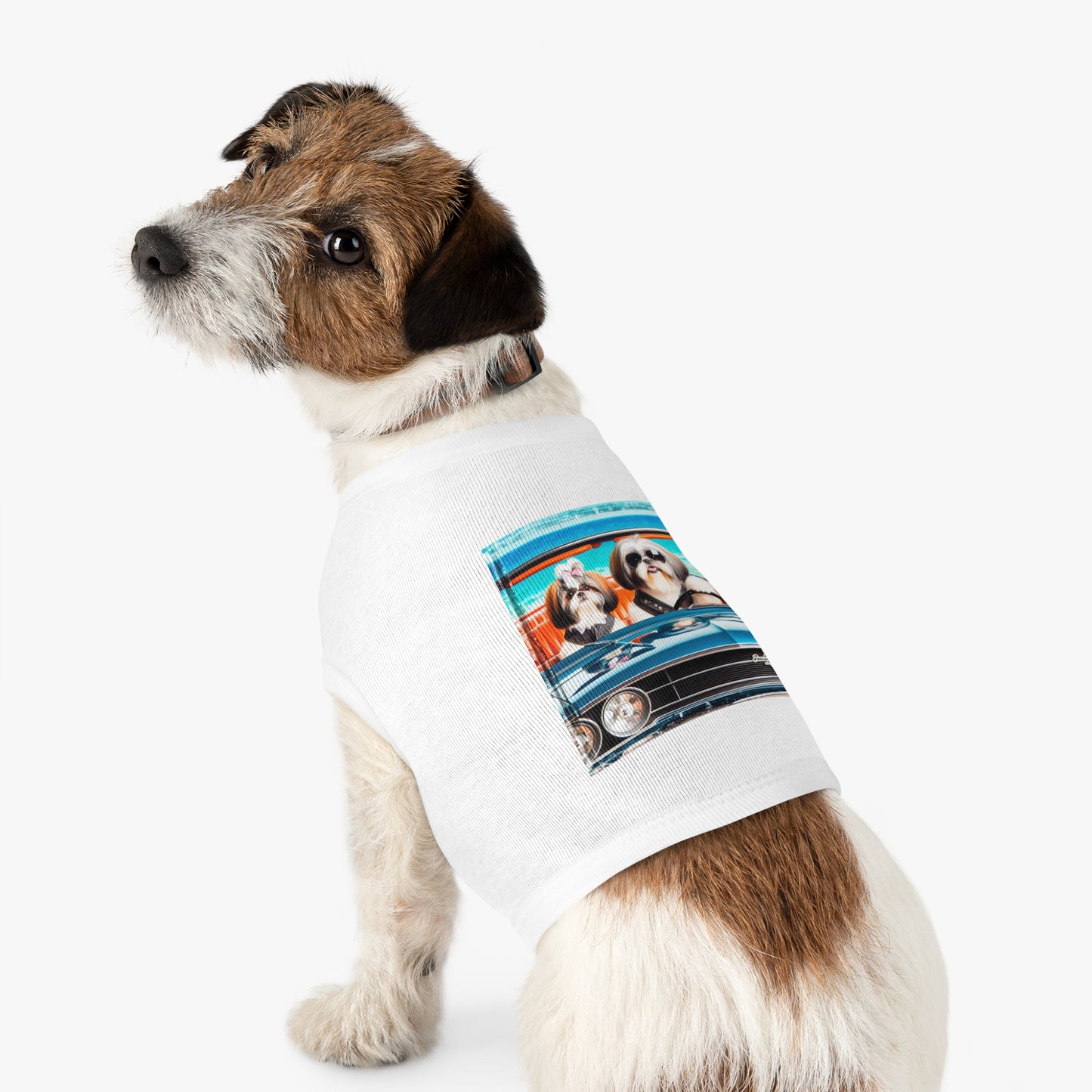 Pet Tank Top Shih Tzu frirbfs Driving Pets Printify
