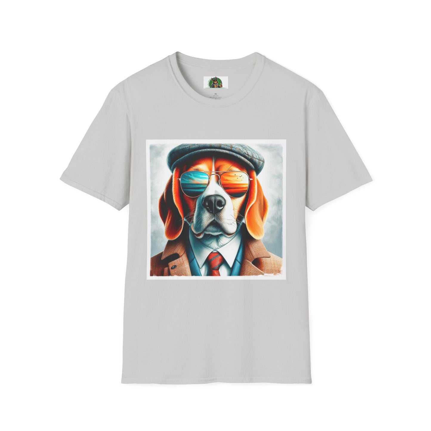 Beagle Wearing Sport Coat And Shades T-Shirt Printify S Ice Grey 