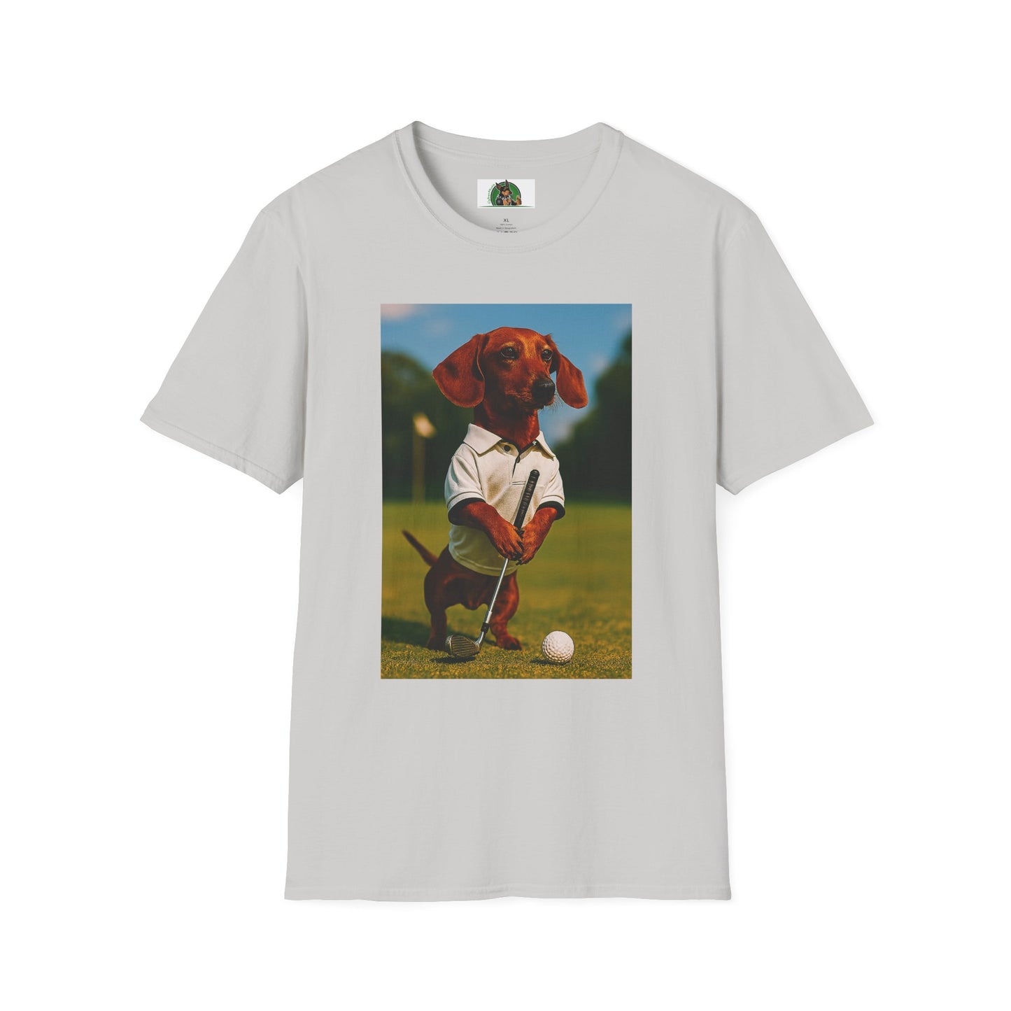 Sports Dachshund Golf T-Shirt T-Shirt Printify Ice Grey S