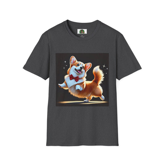 Dancing Pembroke Welsh Corgi T-Shirt T-Shirt Printify XS Dark Heather