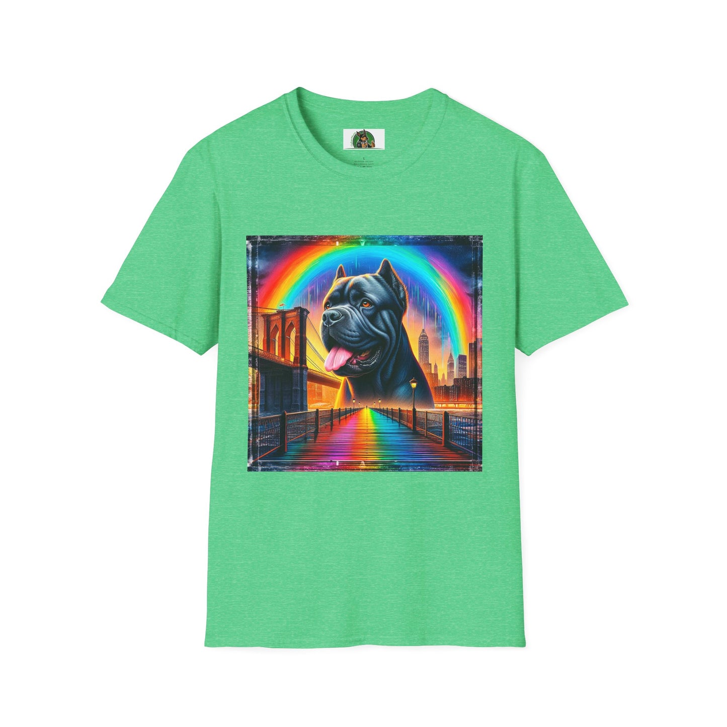 Cane Corso Rainbow Bridge TShirt T-Shirt Printify S Heather Irish Green