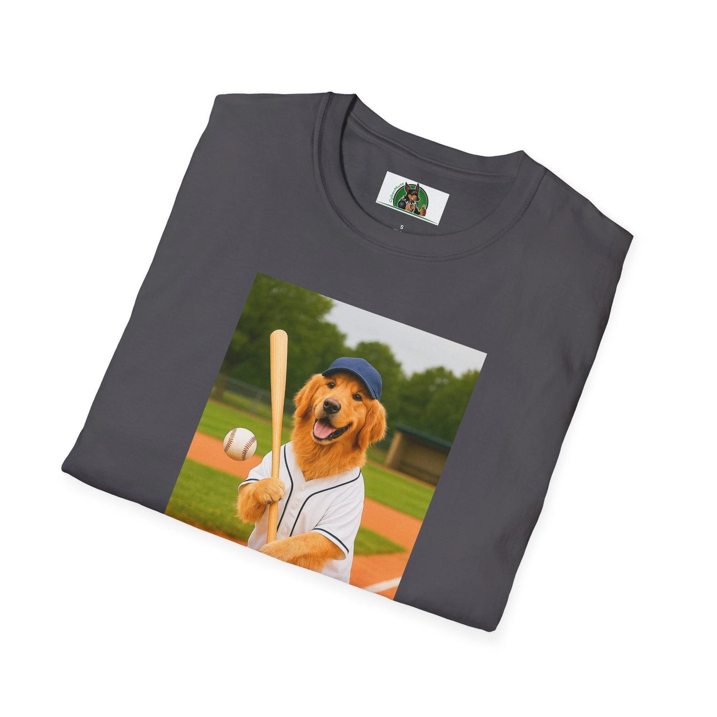 Golden Retriever Baseball T-Shirt — Sports Dog Playing Baseball Shirt T-Shirt Printify