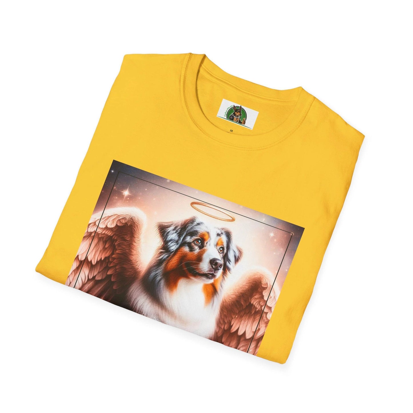 Australian Shepherd Mother And Puppy Angels T Shirt Celebrating The Bond Between Mom And Litter by Printify