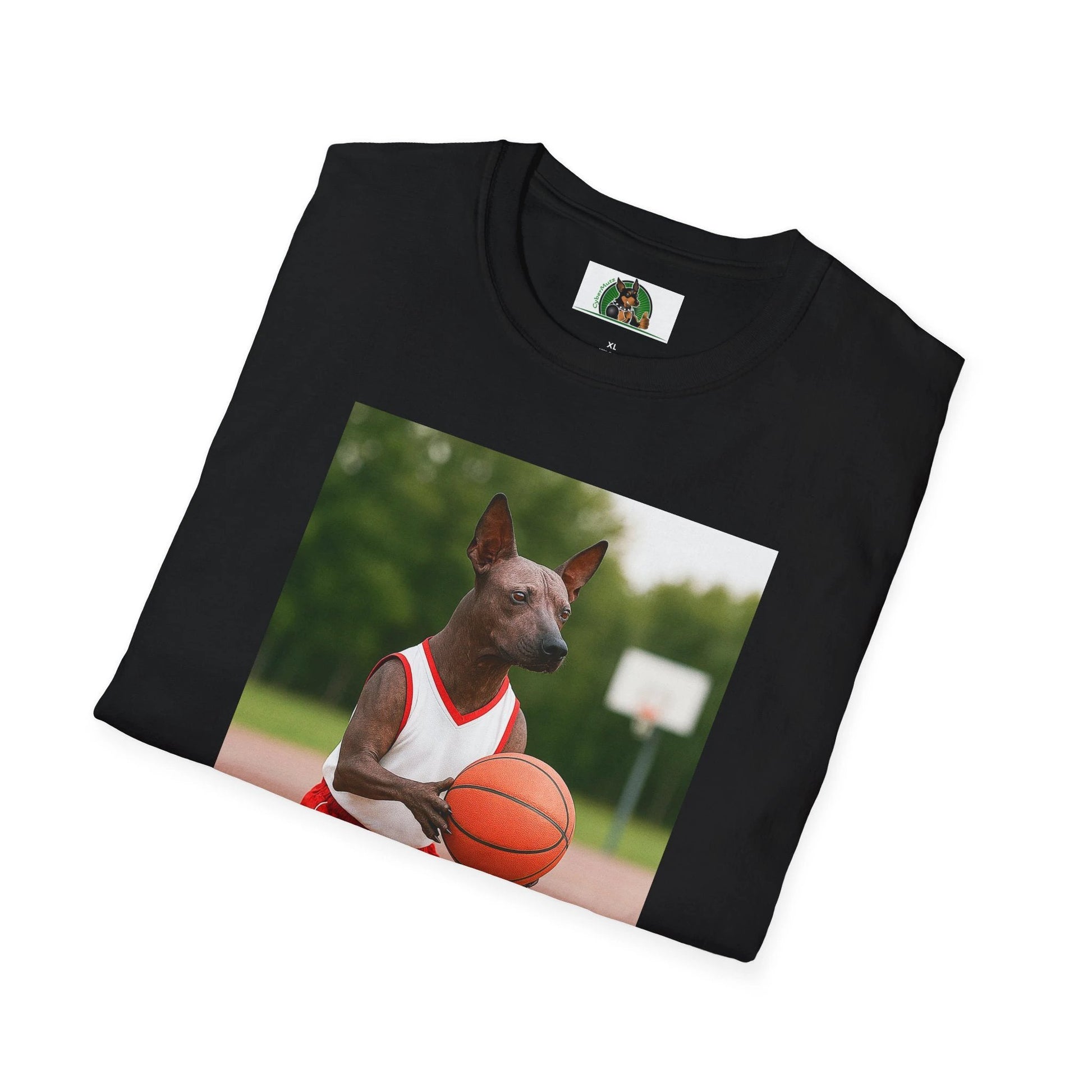 Mexican Hairless Dog Basketball T-Shirt — Dog Lover Sports Tee by Printify