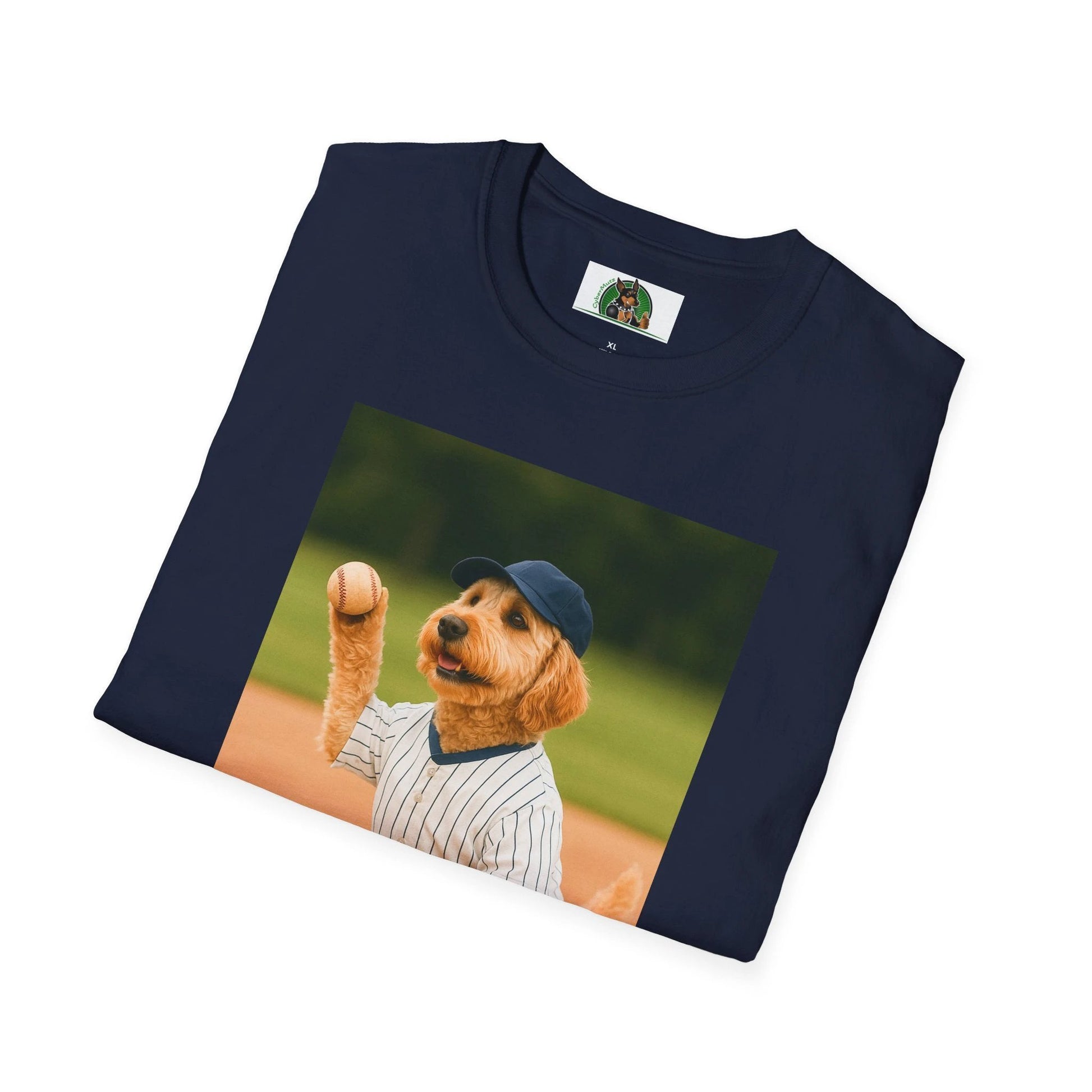 Sports Golden doodle Playing Baseball T-Shirt T-Shirt Printify