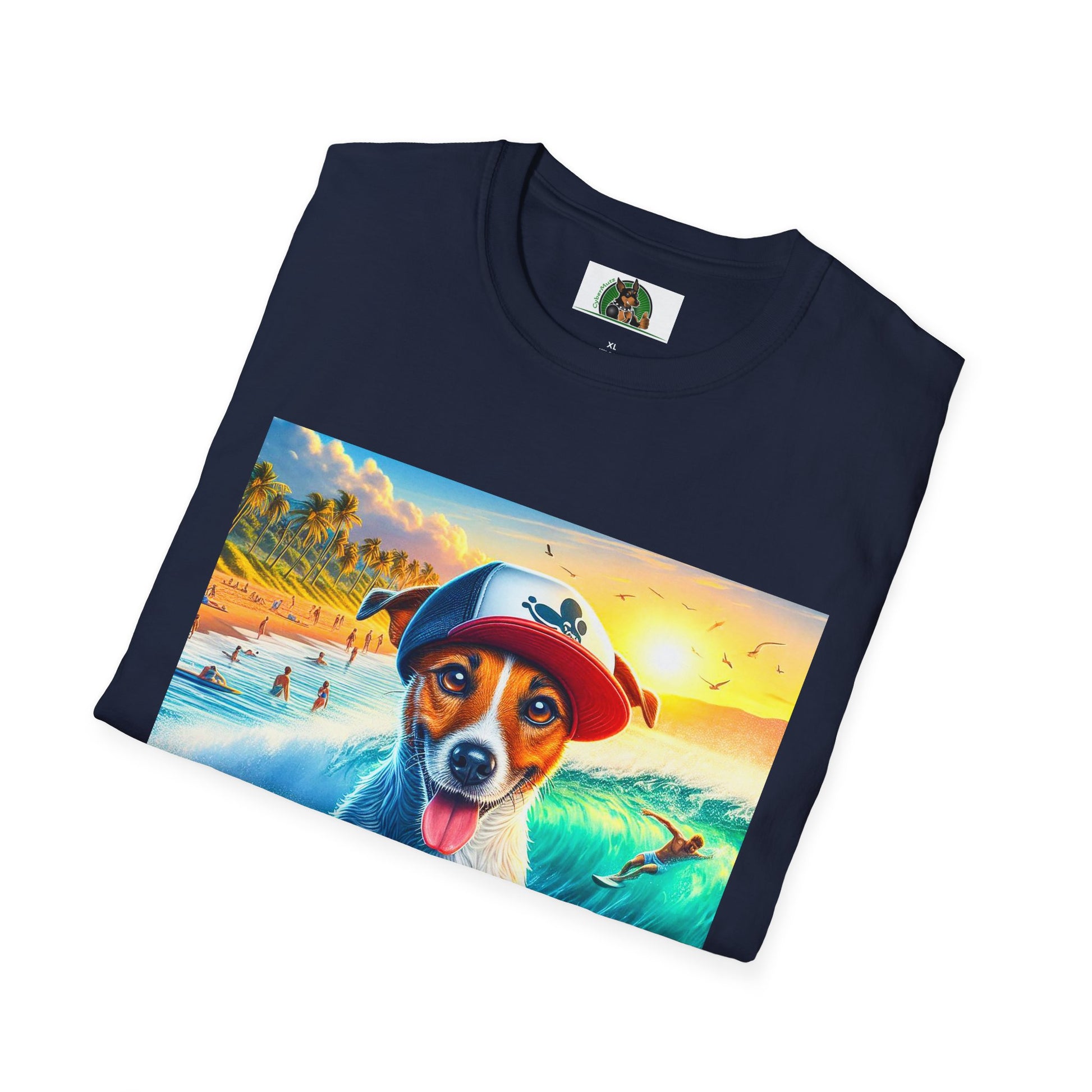 Jack Russell Boogie Boarding T-Shirt Printify