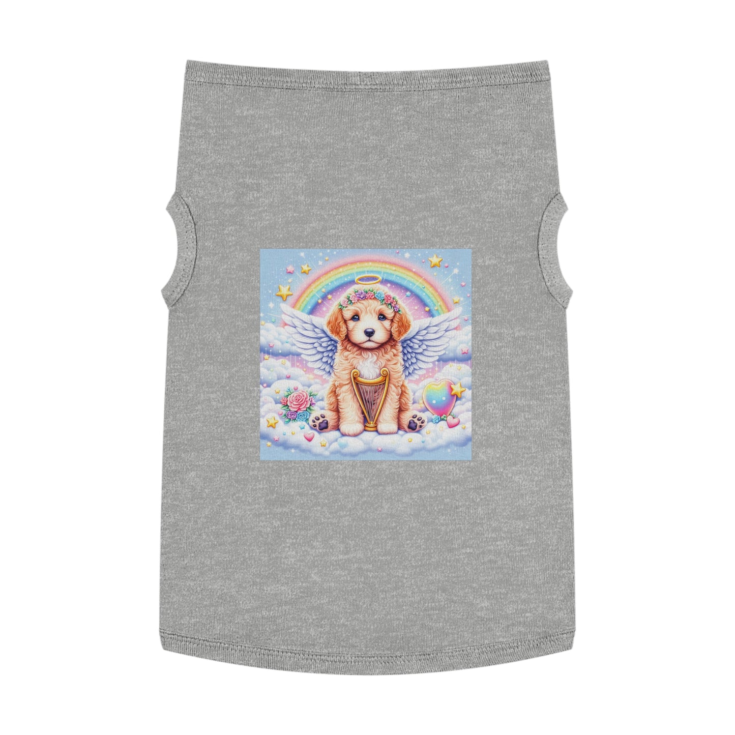 Pet Tank Golden Doodle baby Angel shirt Pets Printify XL Heather
