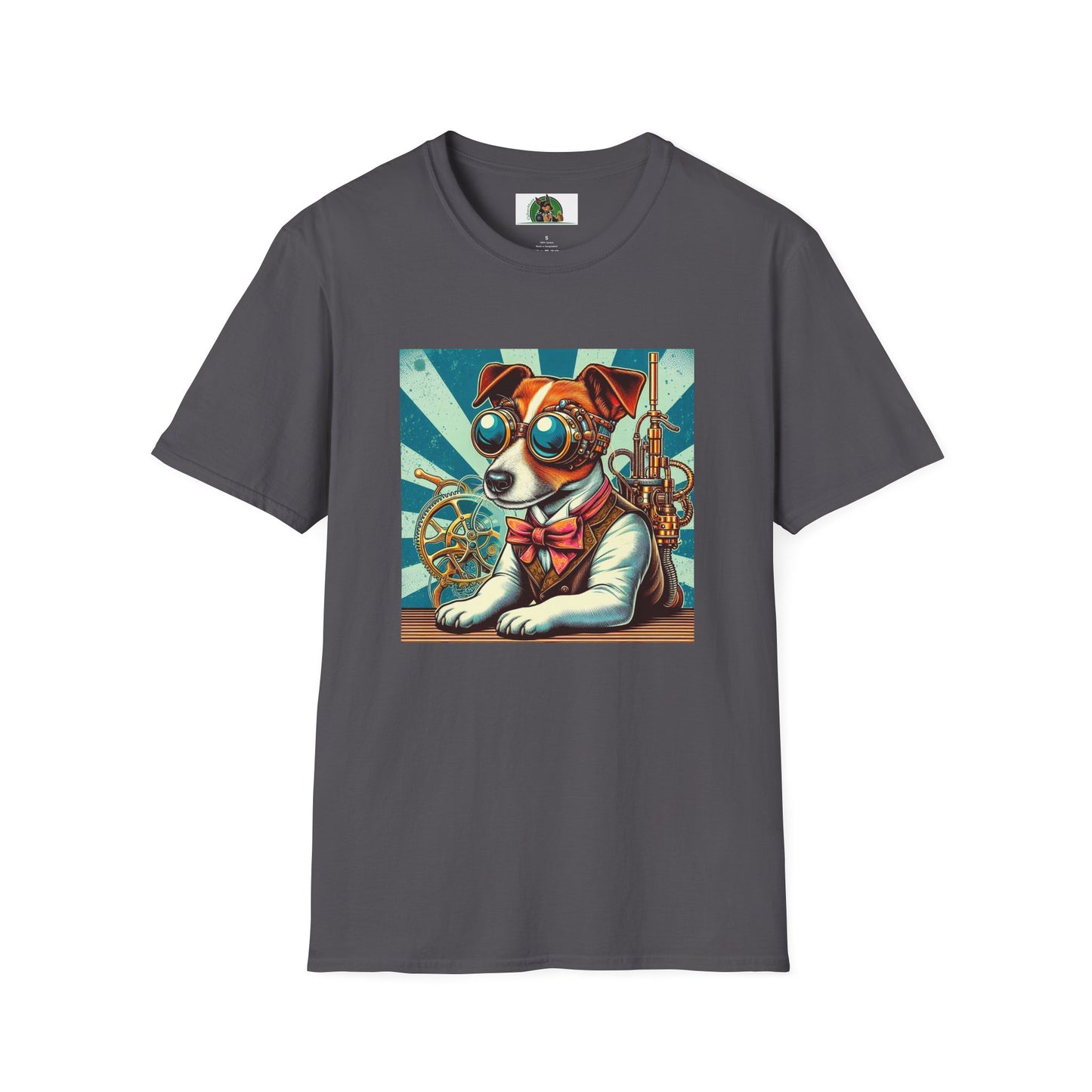 Jack Russell Steampunk Working T-Shirt Printify S Charcoal