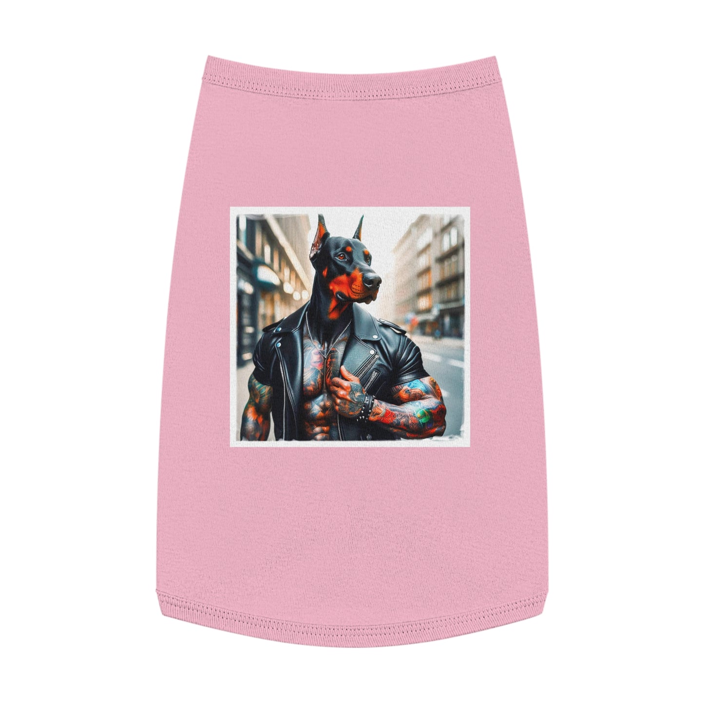 Pet Tank Top Doberman tough dude t shirt Pets Printify L Pink