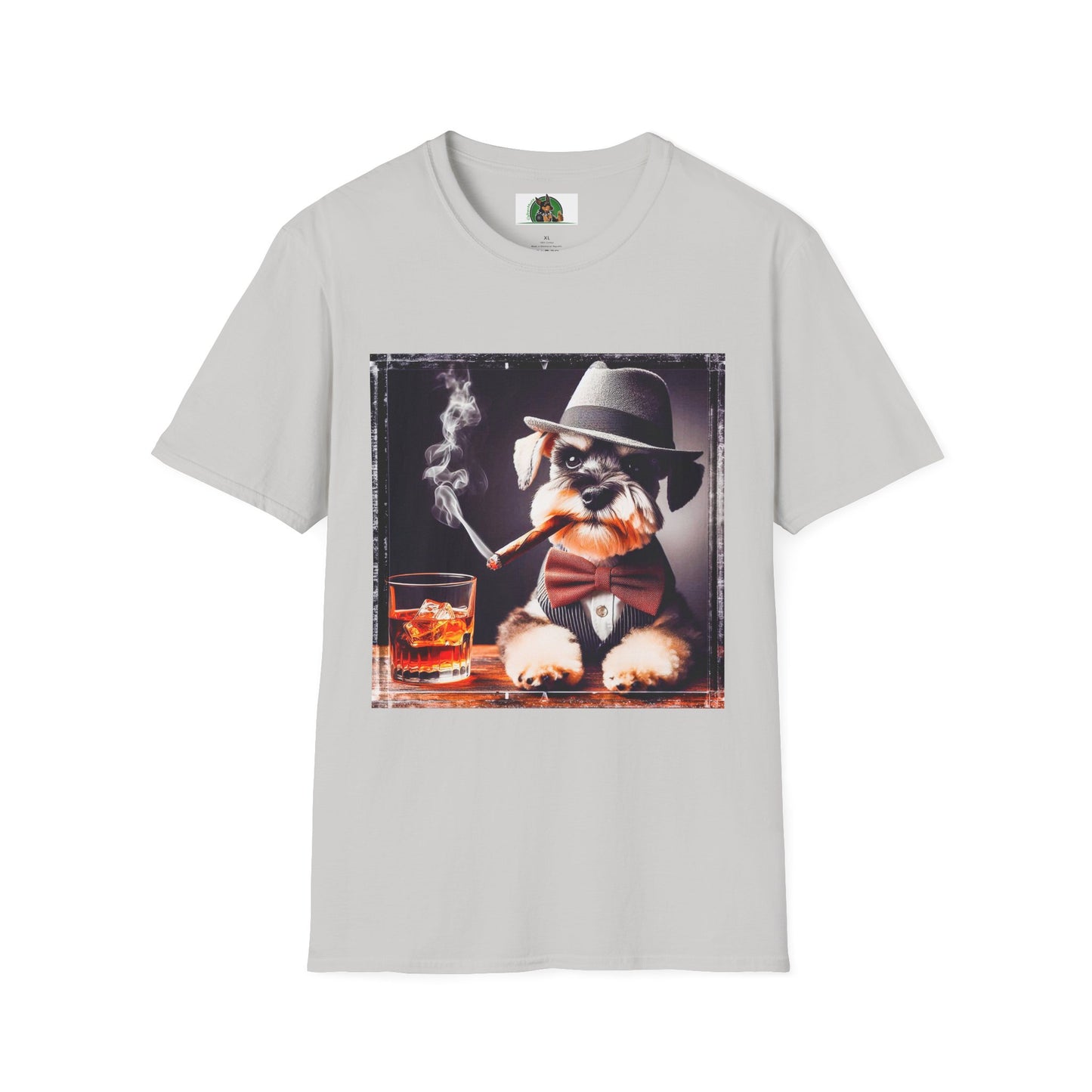 Schnauzer T-Shirt with Miniature Schnauzer Design T-Shirt Printify S Ice Grey 