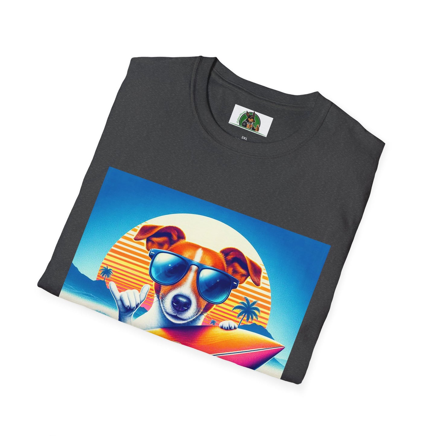 Jack Russell Surfer Dog T-Shirt Printify   