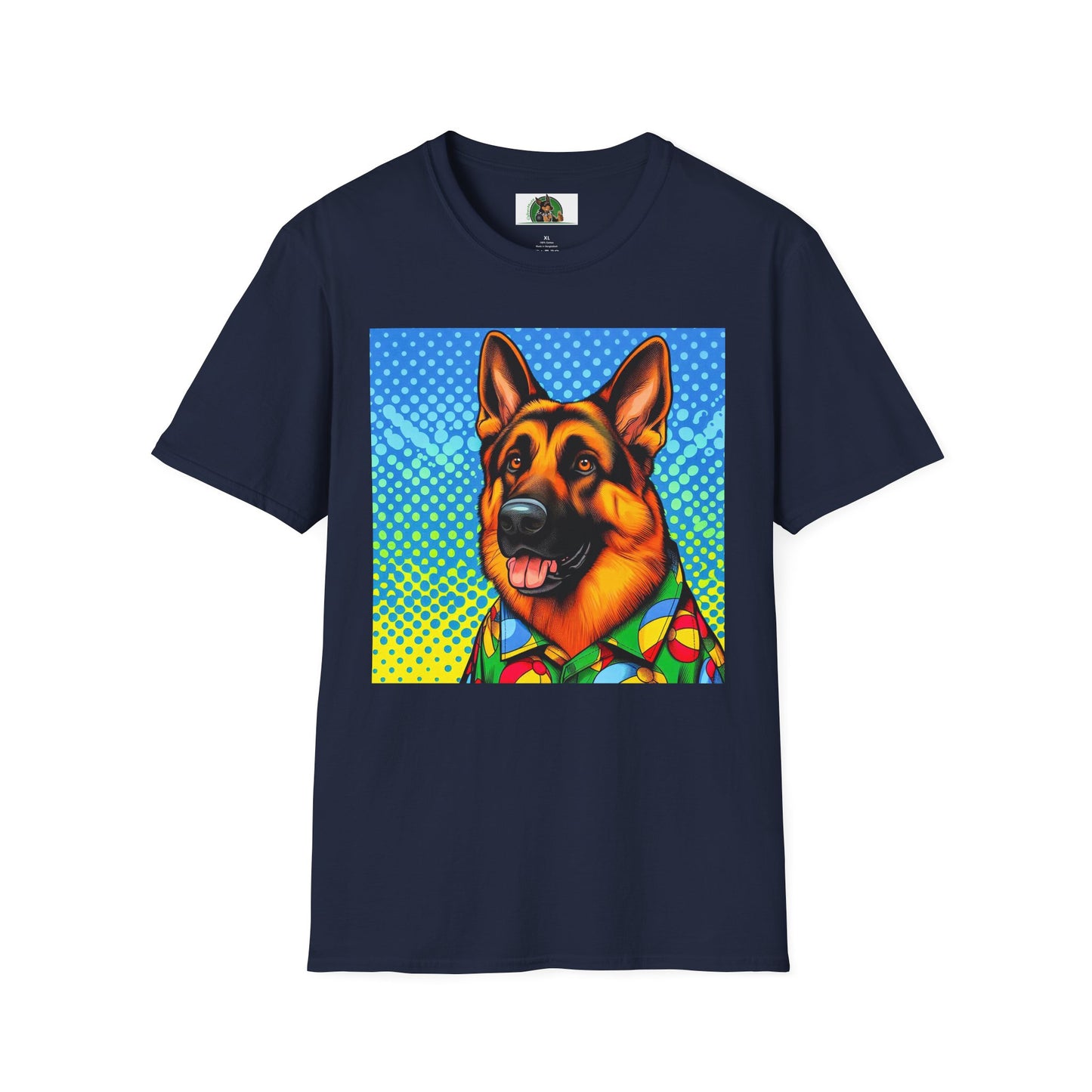German Shepherd. Colorful cutie shirt T-Shirt Printify Navy S