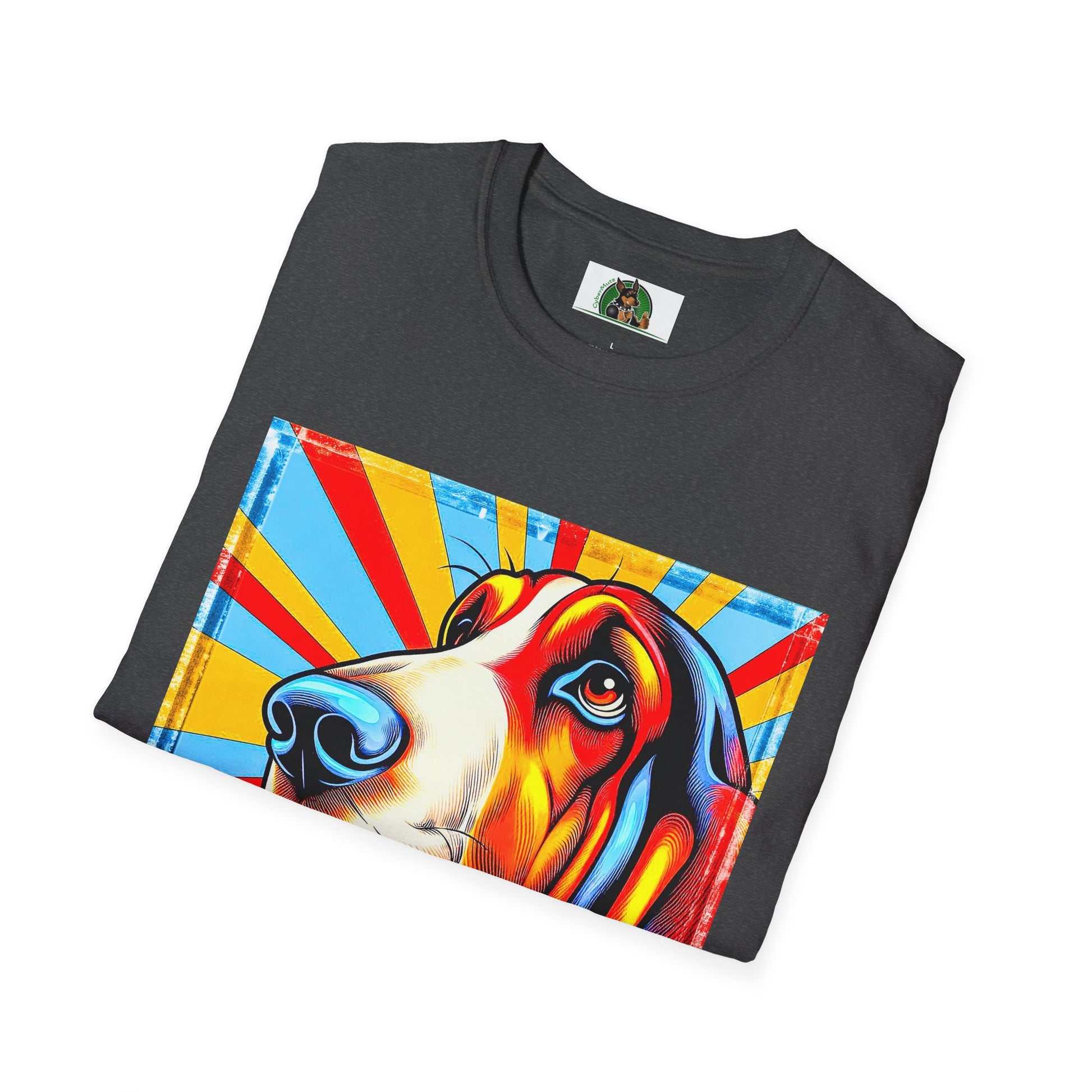 Basset Hound Bright Pop Art Pic T-Shirt Printify