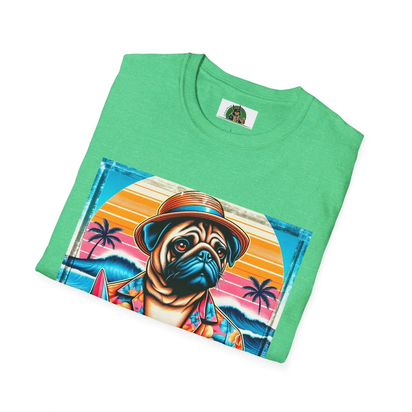 Surfer Pugs T-Shirt by Printify