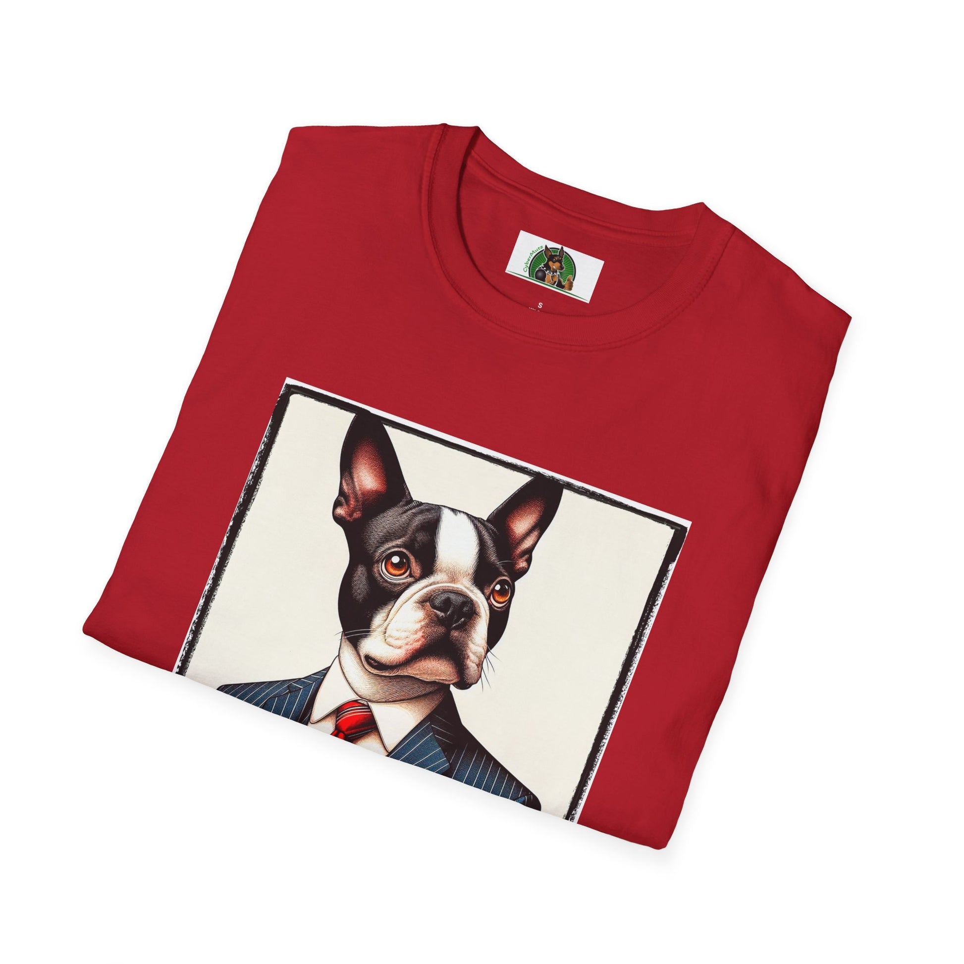 Boston Terrier Dog In Suit T-Shirt Printify   