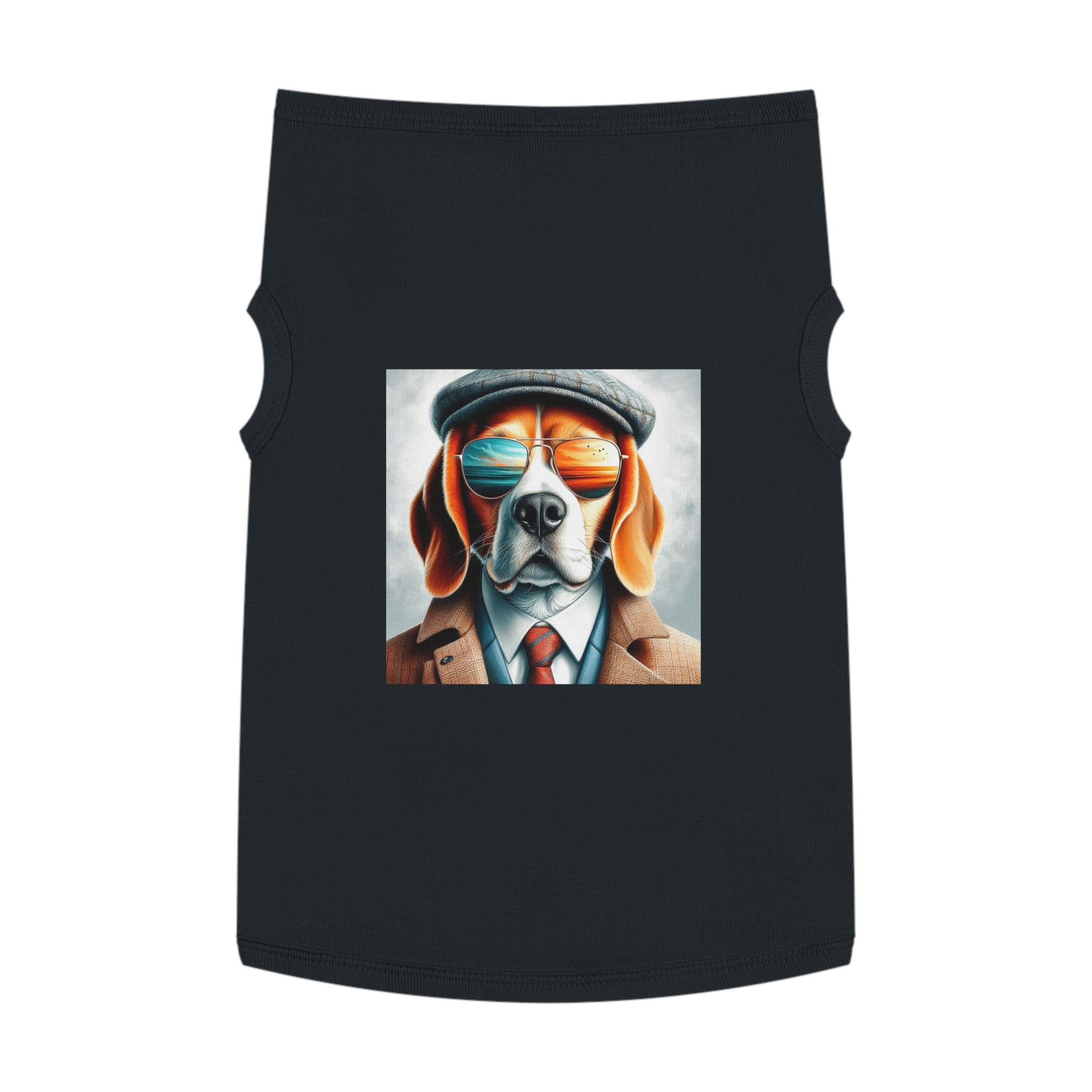 Pet Tank Top Beagle Classy Suit Pets Printify   