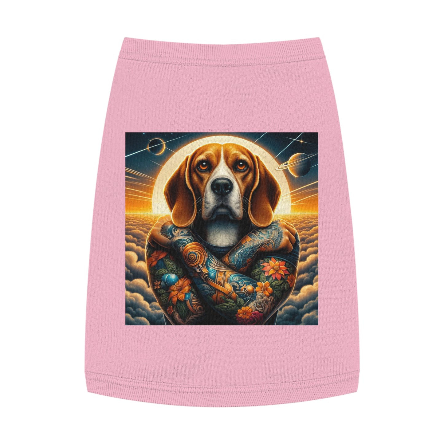 Pet Tank Top Beagle Tattooed Dog Pets Printify M Pink 