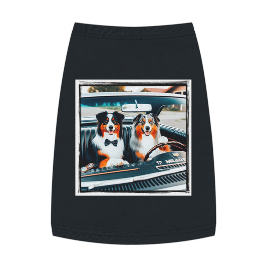 Pet Tank Top Wacky Australian Shepherd Pets Printify M Black 