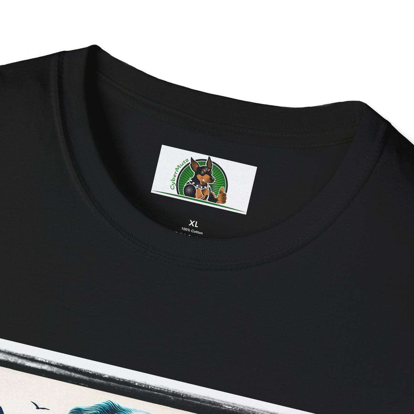 Australian Shepherd Turquoise Surf Board Beach Dog T-Shirt Printify