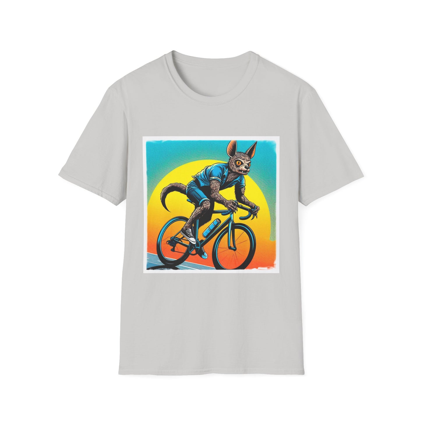 Chupacabra bike riding t shirt T-Shirt Printify S Ice Grey