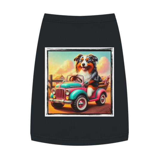 Pet Tank Top Wacky Australian Shepherd Pets Printify M Black 