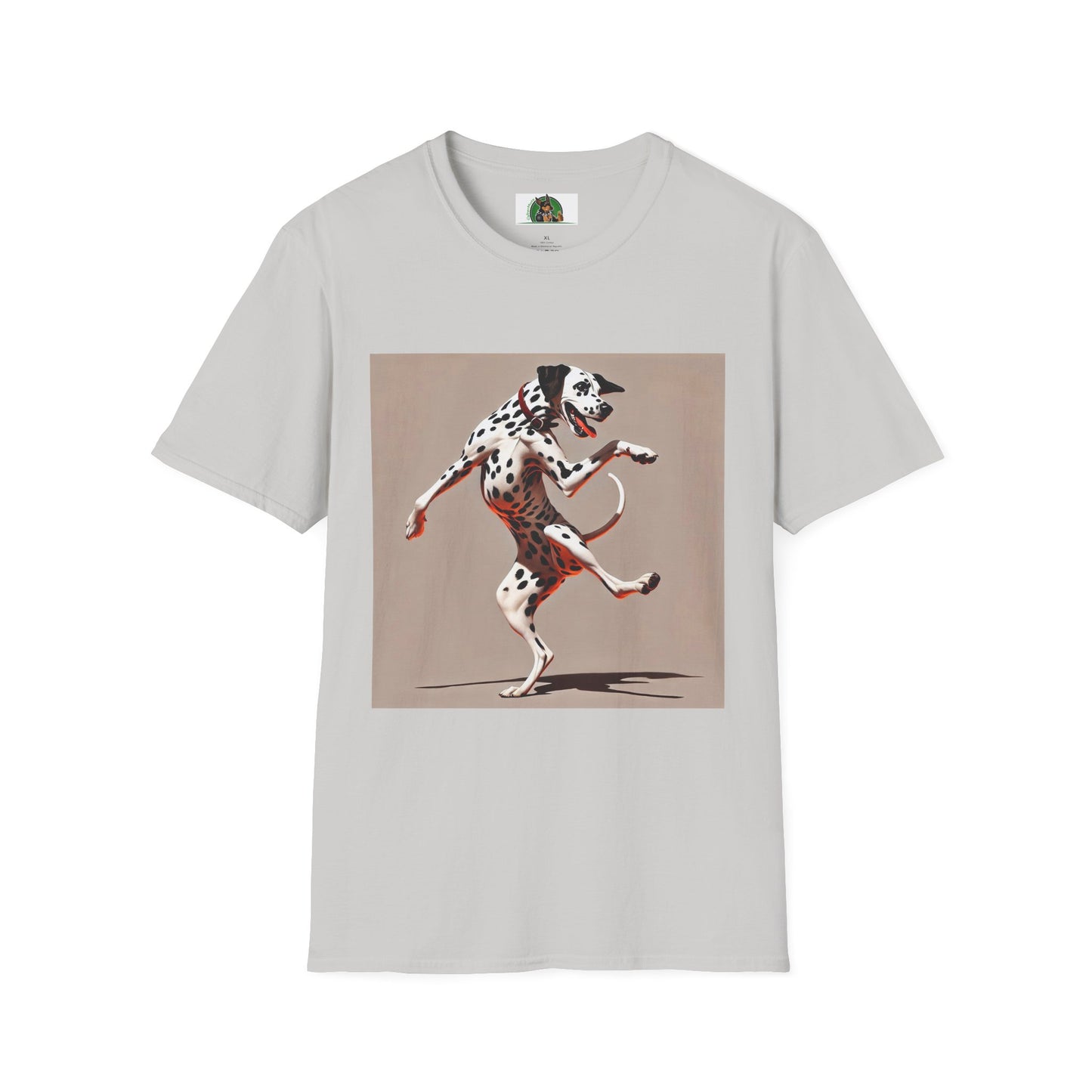 Dancing Dalmation Dog T-Shirt T-Shirt Printify S Ice Grey