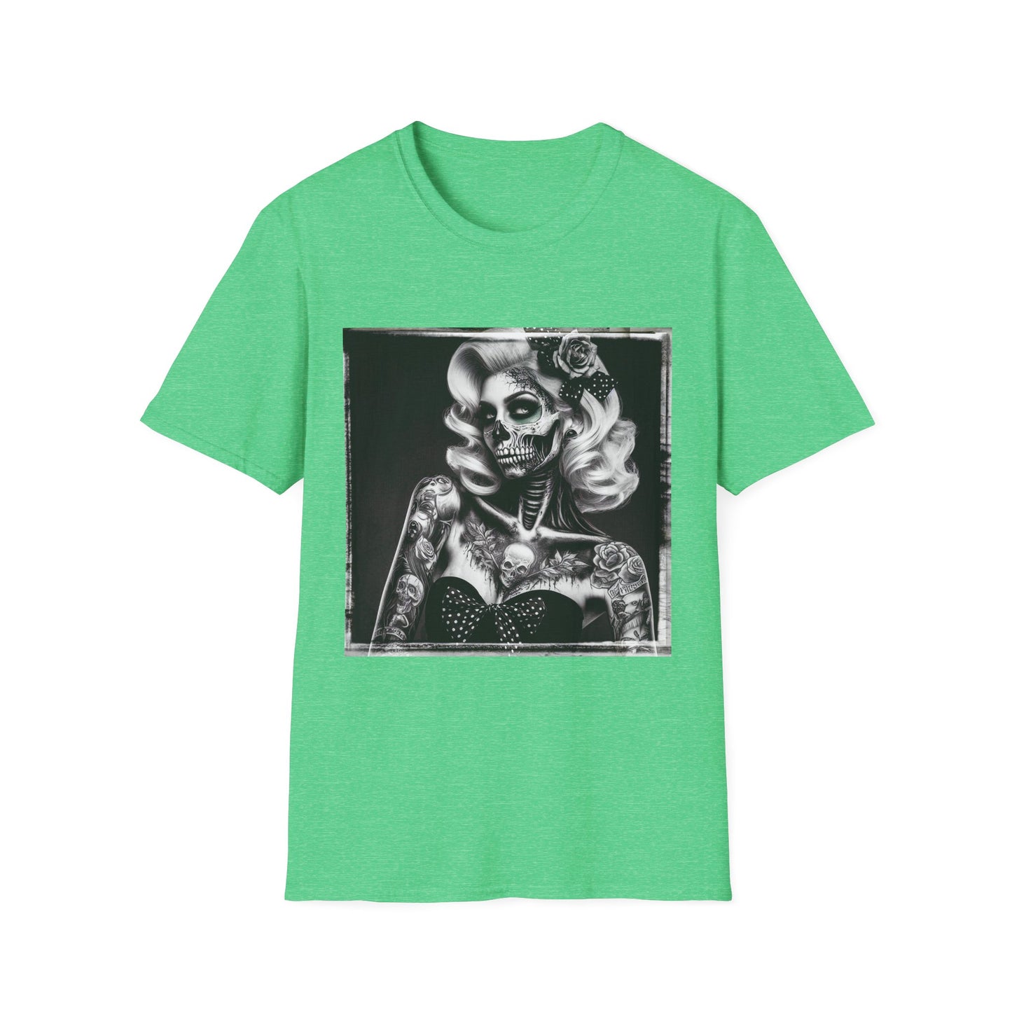 Marketing Zombie Pinup Mis·cel·la·ne·ous T-Shirt Printify S Heather Irish Green 