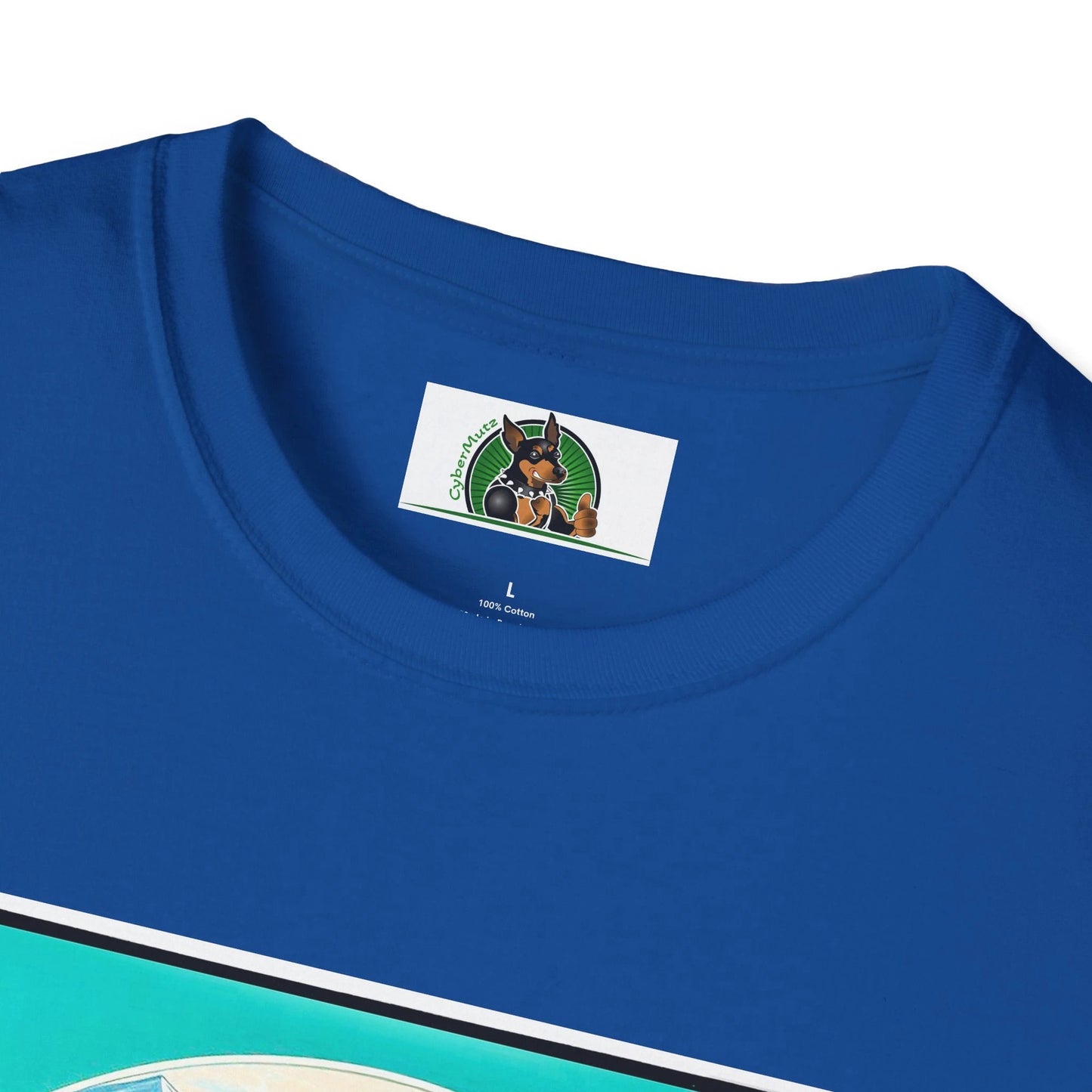 Australian Shepherd Unisex Tee With Floral Hat Surfer Dog Design For Ocean Lovers T-Shirt Printify