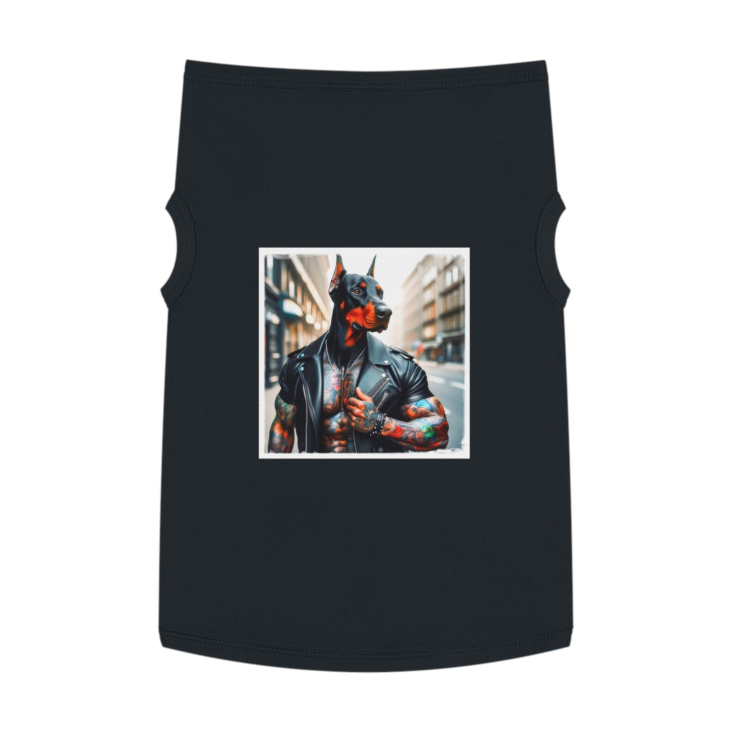 Pet Tank Top Doberman tough dude t shirt Pets Printify