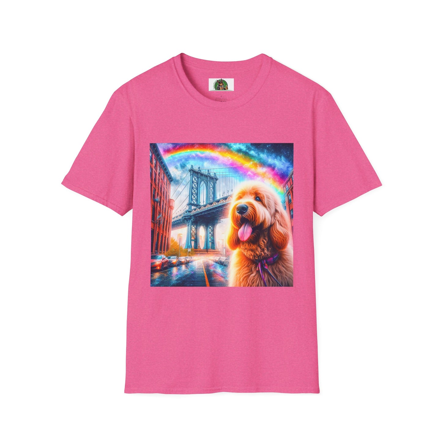 Golden Doodle bridge shirt T-Shirt Printify S Heather Heliconia