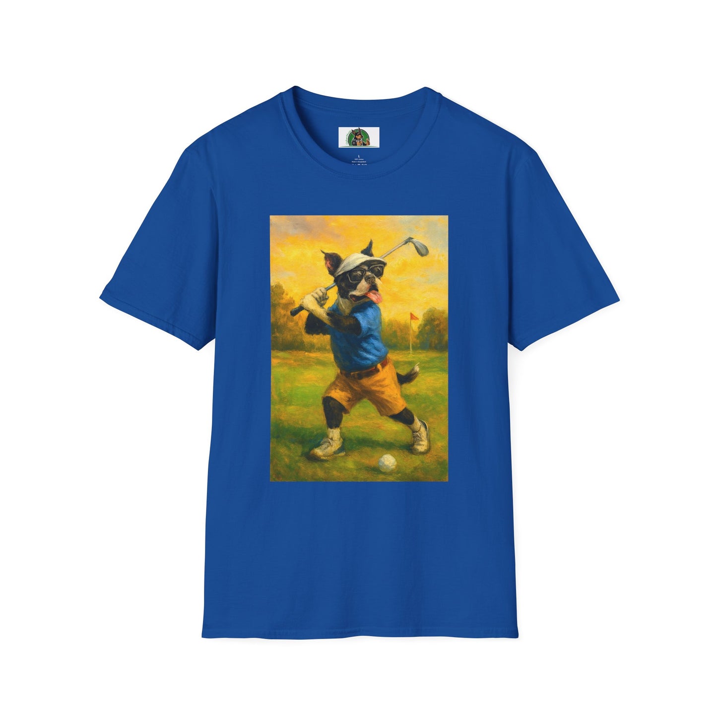 Sports Boston Terrier Golf T-Shirt T-Shirt Printify Royal XS