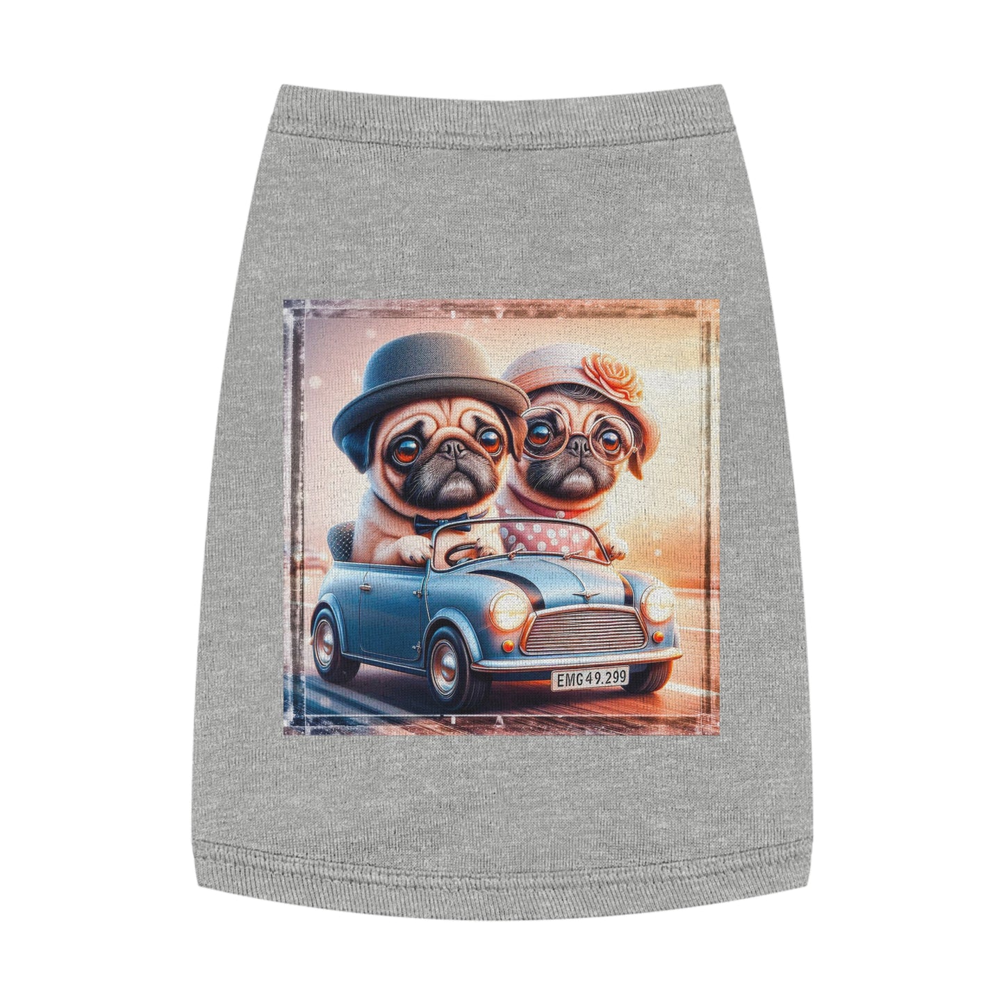 Wacky Pet Tank Top Pug Pets Printify M Heather 