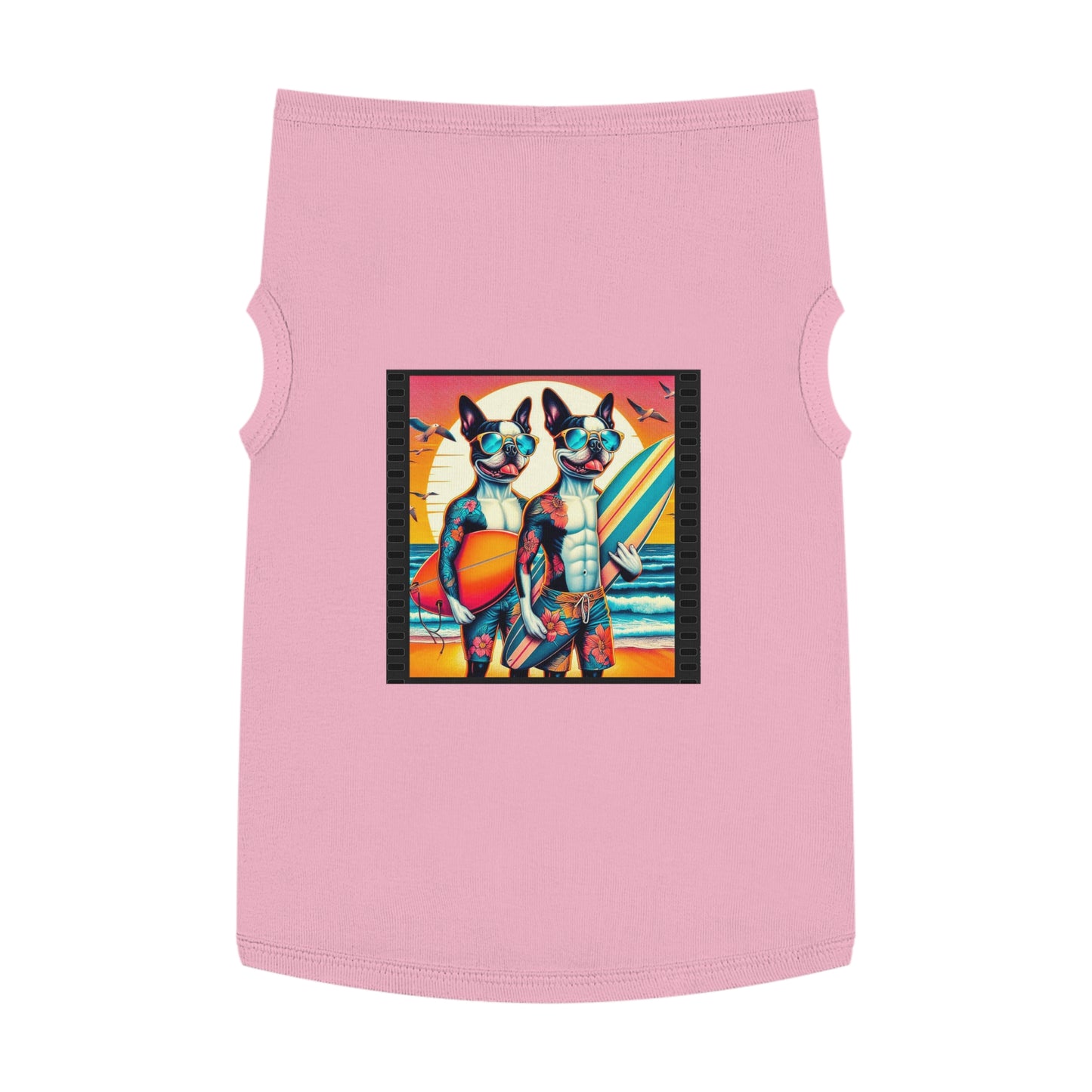 Pet Tank Top Boston Terrier Tattooed Dos Pets Printify XL Pink 