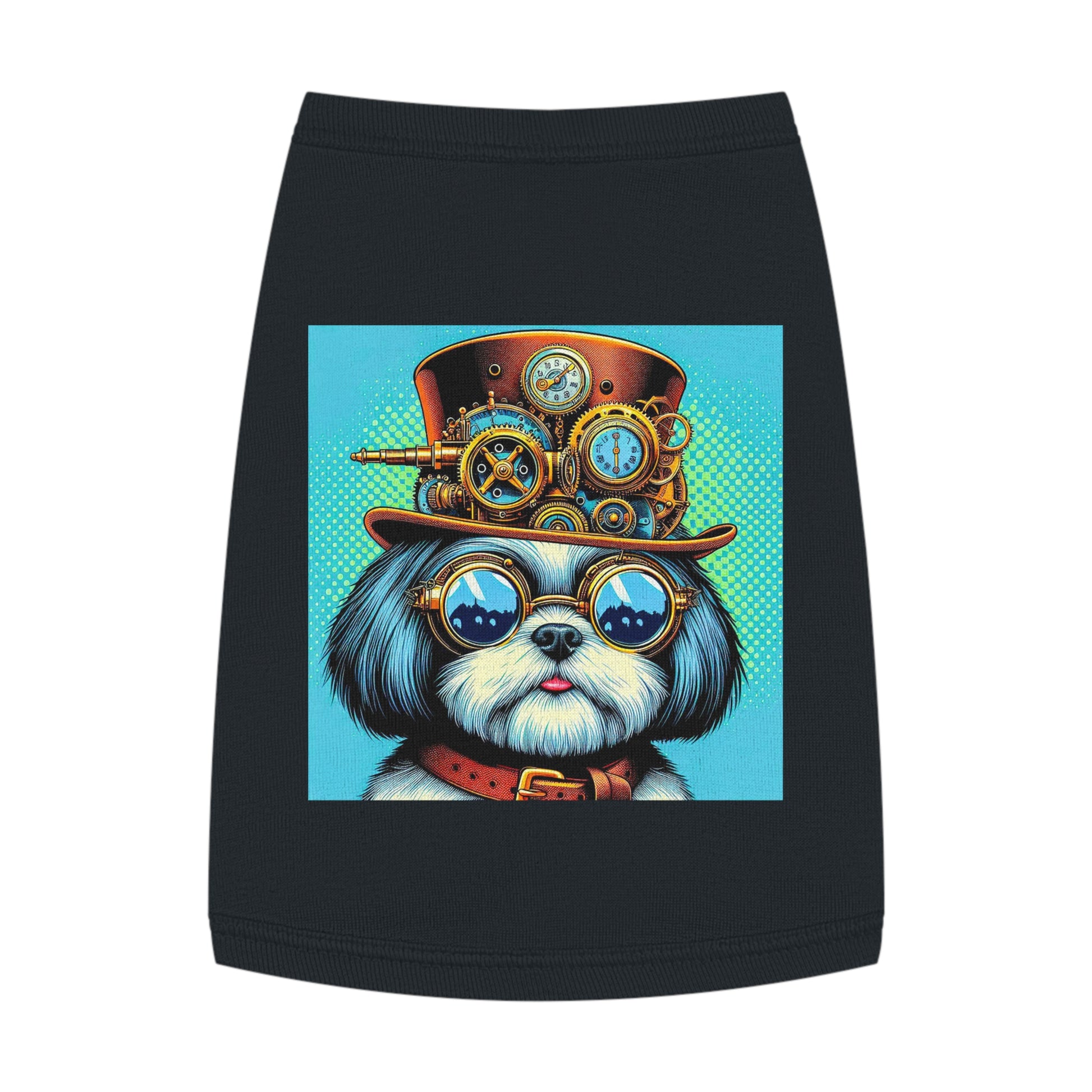 Pet Tank Top Shih Tzu steam punk Pets Printify M Black