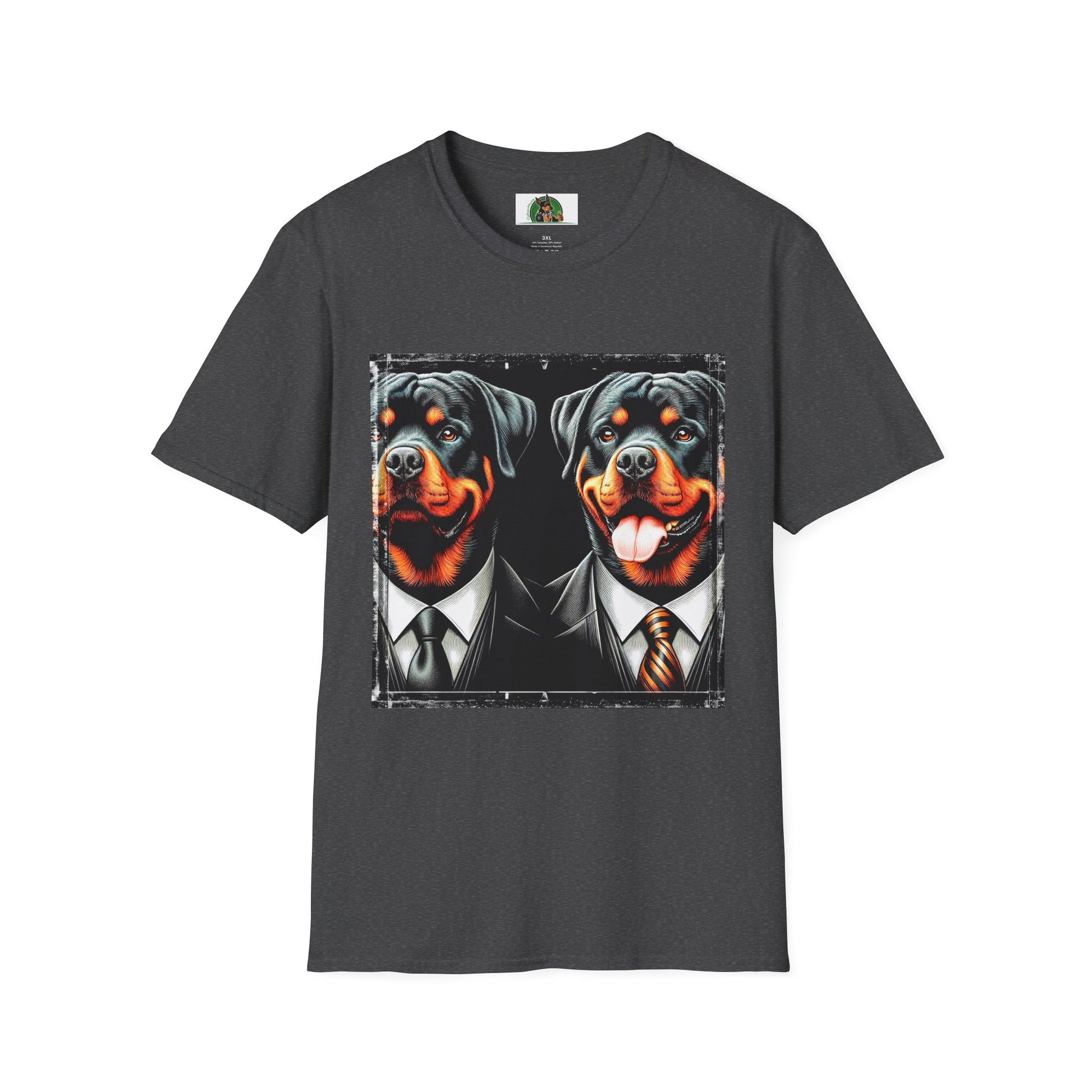 Rottweiler two suits shirt T-Shirt Printify XS Dark Heather