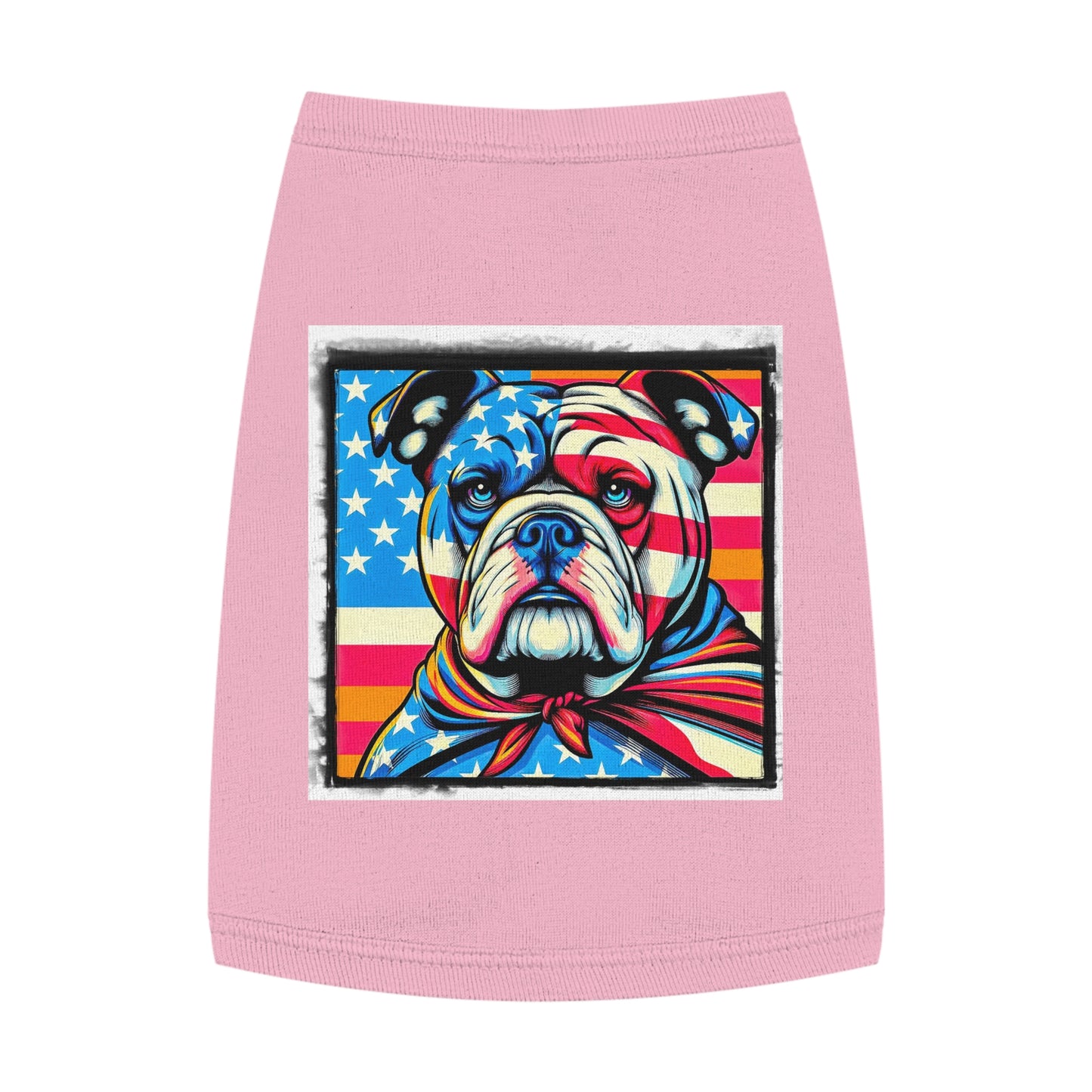 Pet Tank Top Bulldog american flag t shirt Pets Printify M Pink