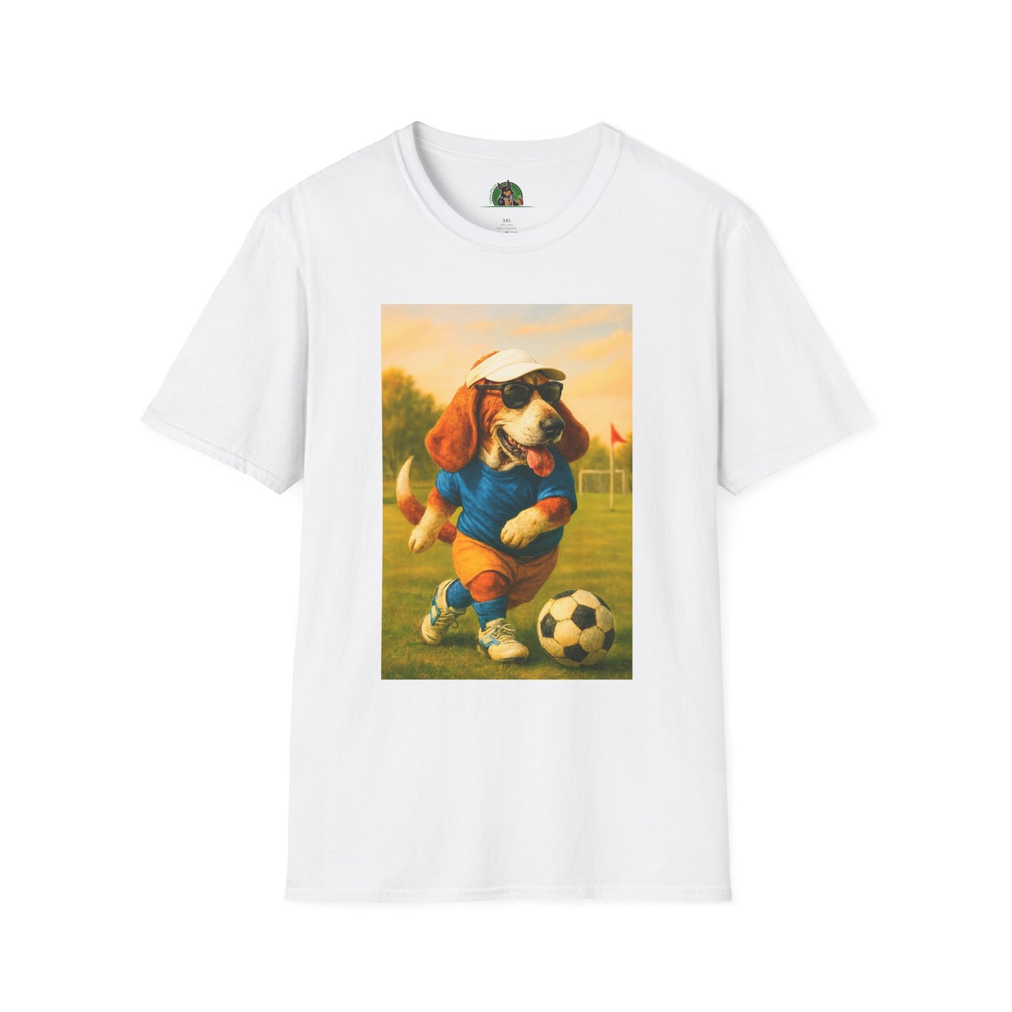 Sports Soccer Bassett Hound T-Shirt T-Shirt Printify White XS