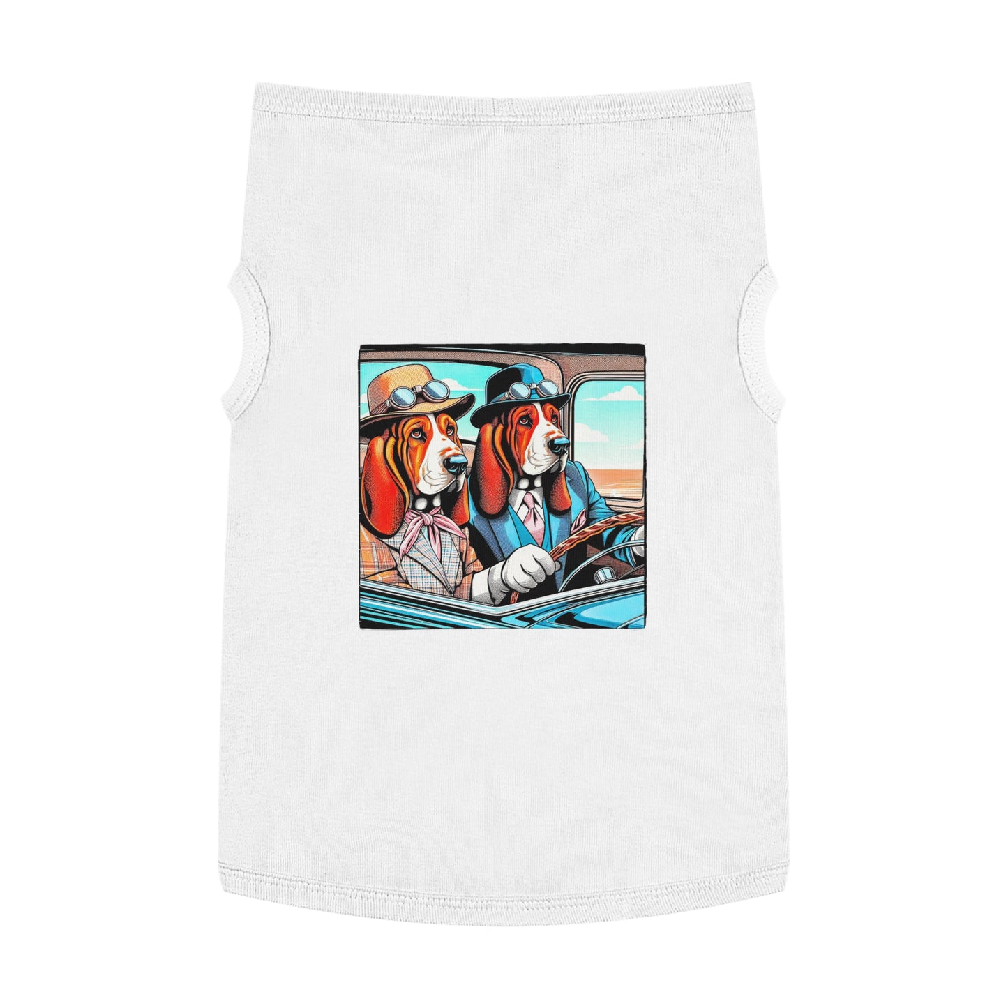 Pet Tank Top Wacky Basset Hound Pets Printify XL White 