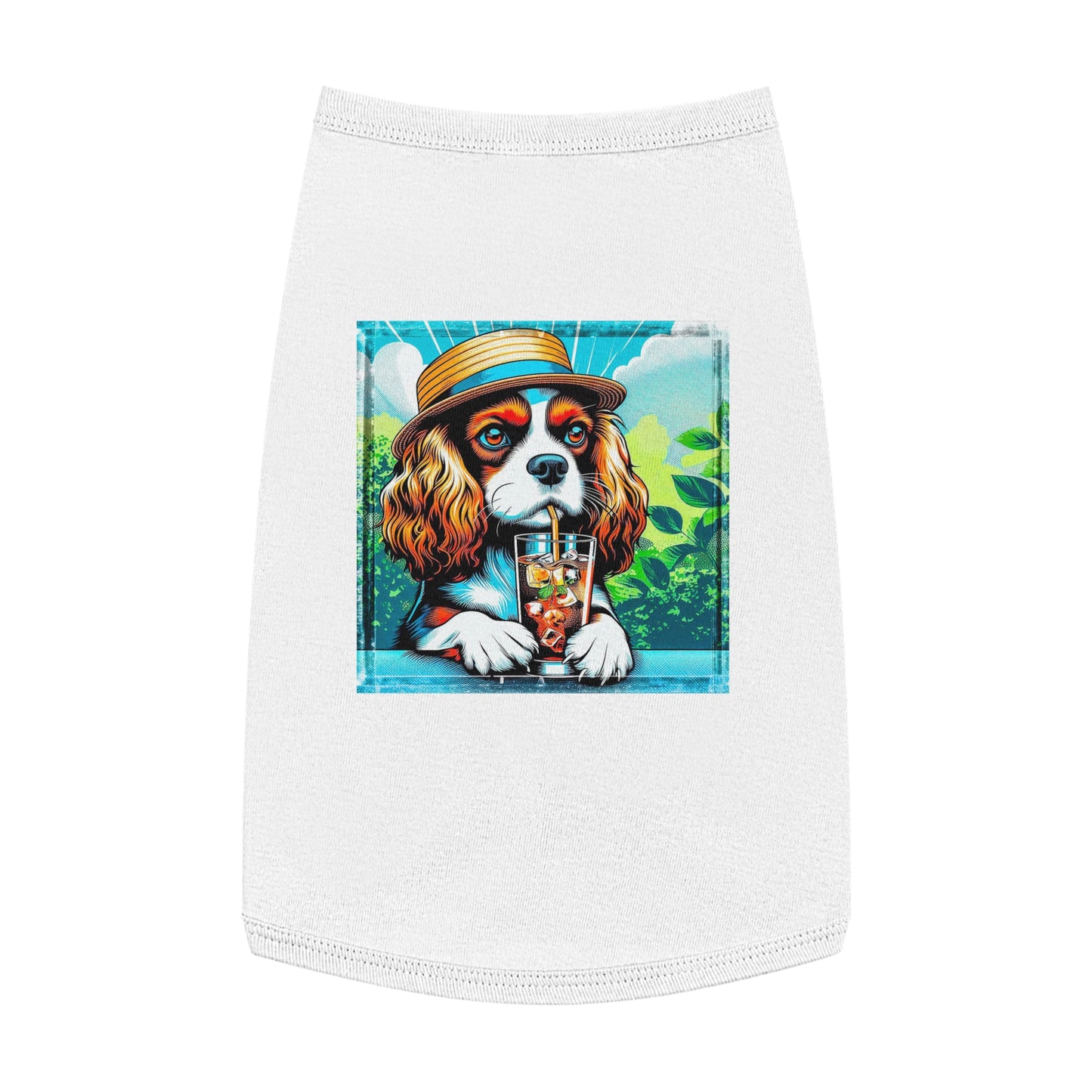 Pet Tank Top Cavalier King Charles Spaniel Tea Sipping T Shirt Pets Printify L White