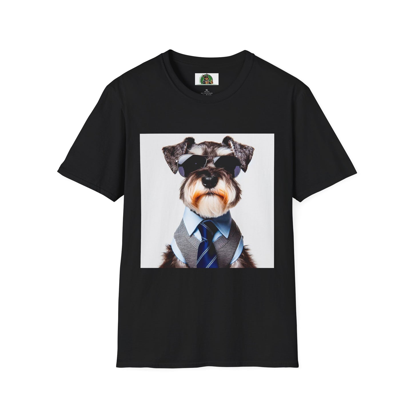 Schnauzer T-Shirt with Miniature Schnauzer Design T-Shirt Printify XS Black 