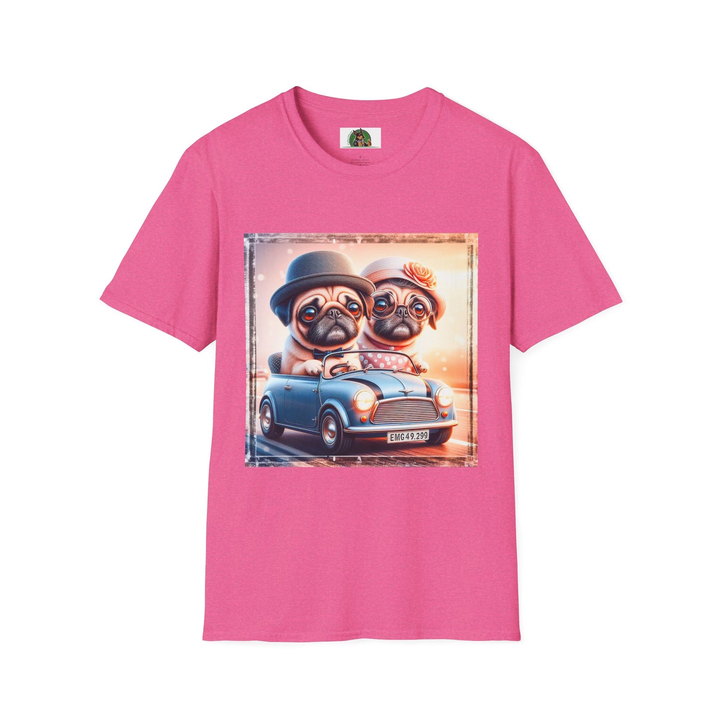 Wacky Pugs T-Shirt Printify S Heather Heliconia 