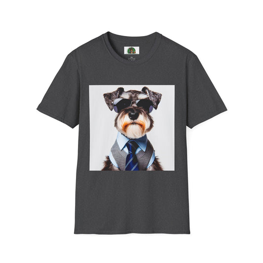 Miniature Schnauzer business man shirt T-Shirt Printify XS Dark Heather